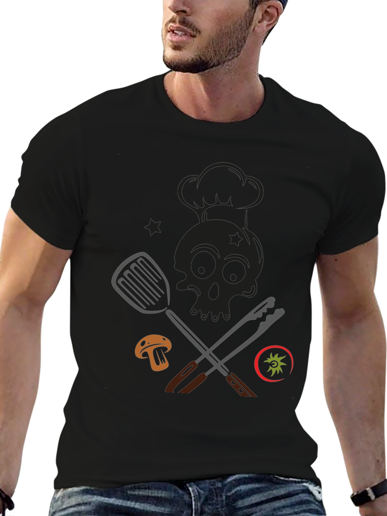Chef Skull Graphic T-Shirt - Culinary Humor
