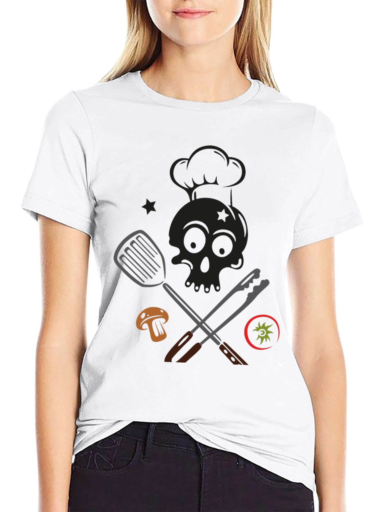 Chef Skull Graphic T-Shirt - Culinary Humor