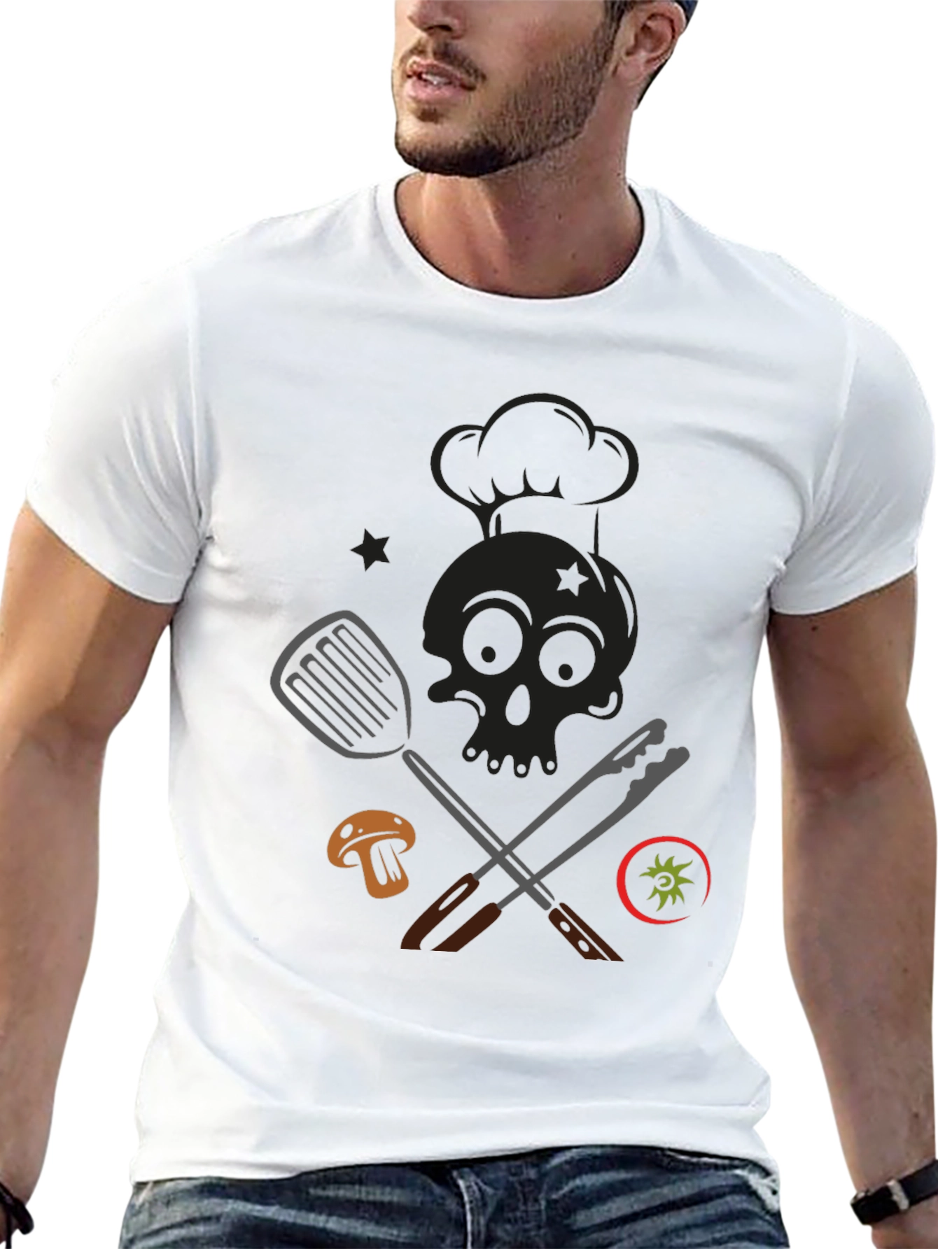 Chef Skull Graphic T-Shirt - Culinary Humor