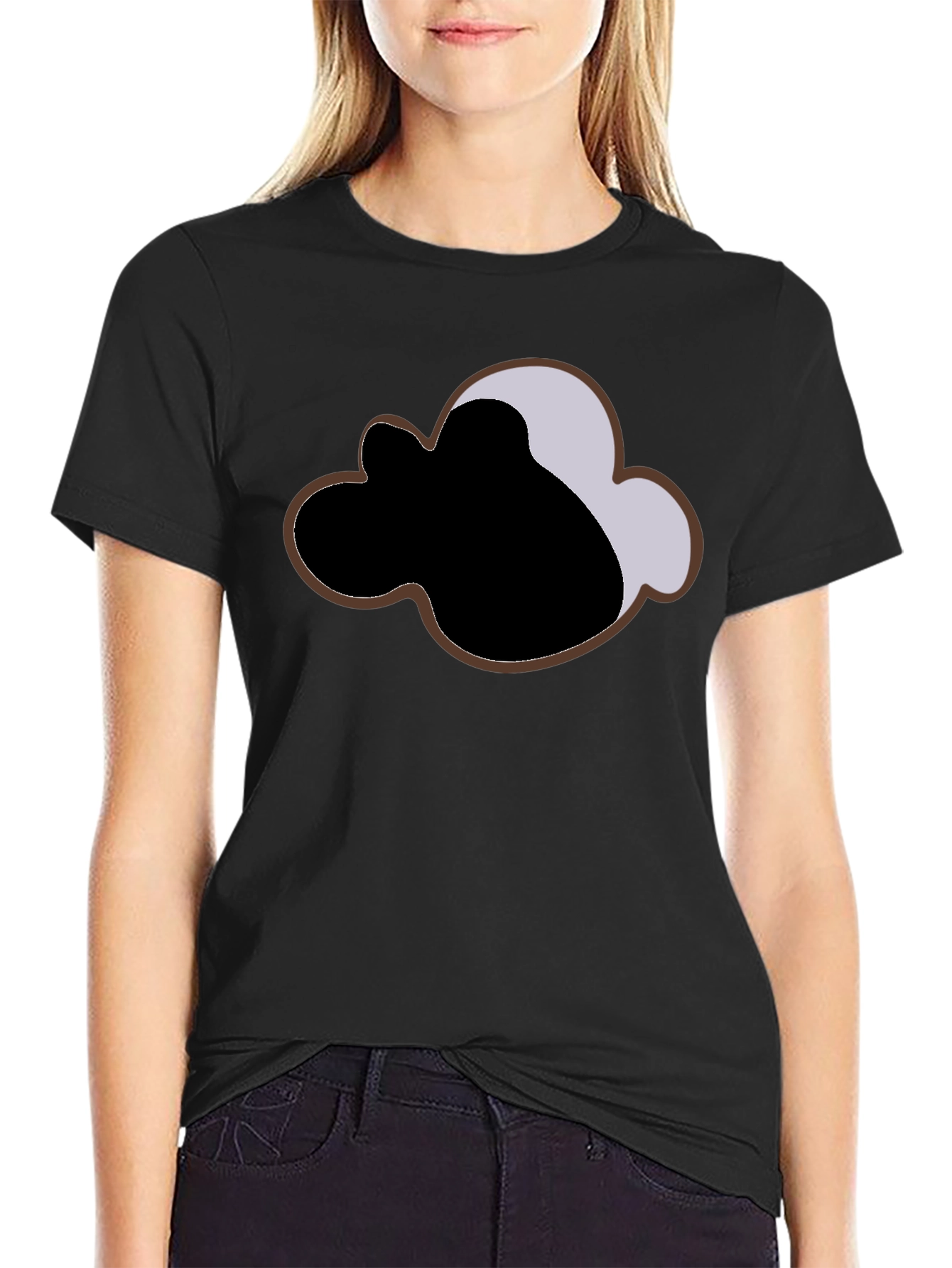 Modern Graphic Tee: Cloud Design Black