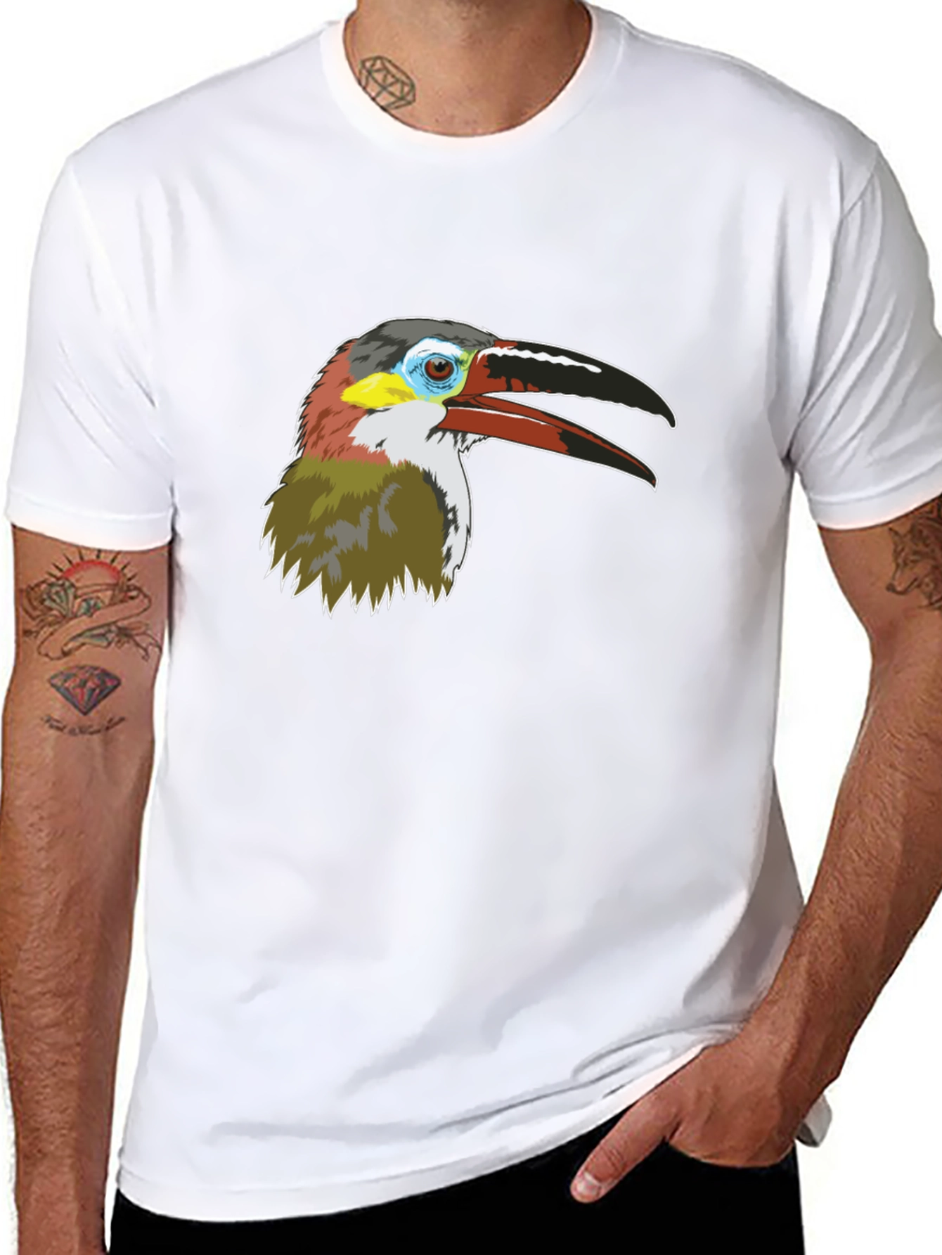 Toucan Bird Graphic Tee - Mens Black T-Shirt