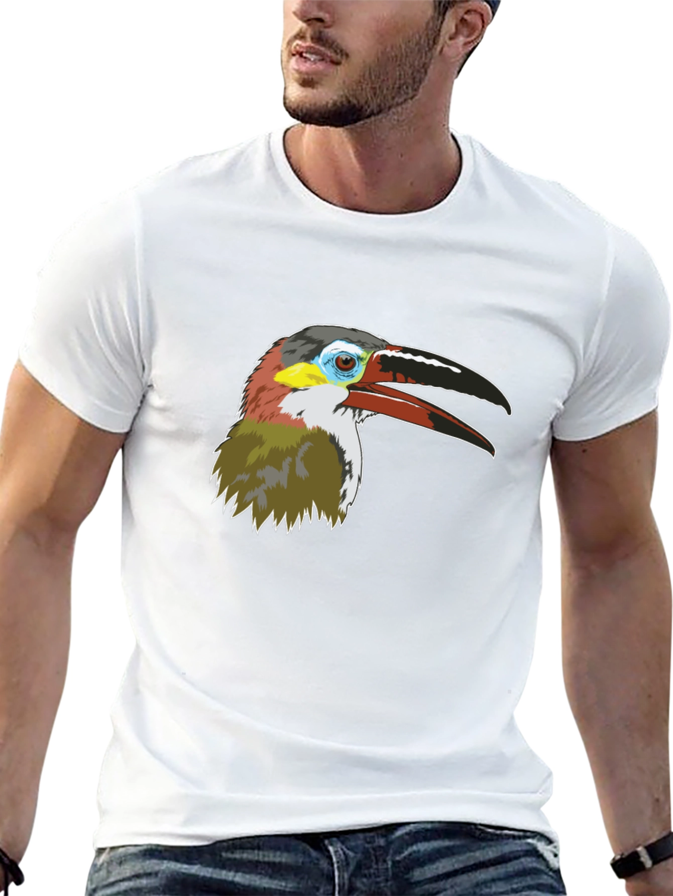 Toucan Bird Graphic Tee - Mens Black T-Shirt