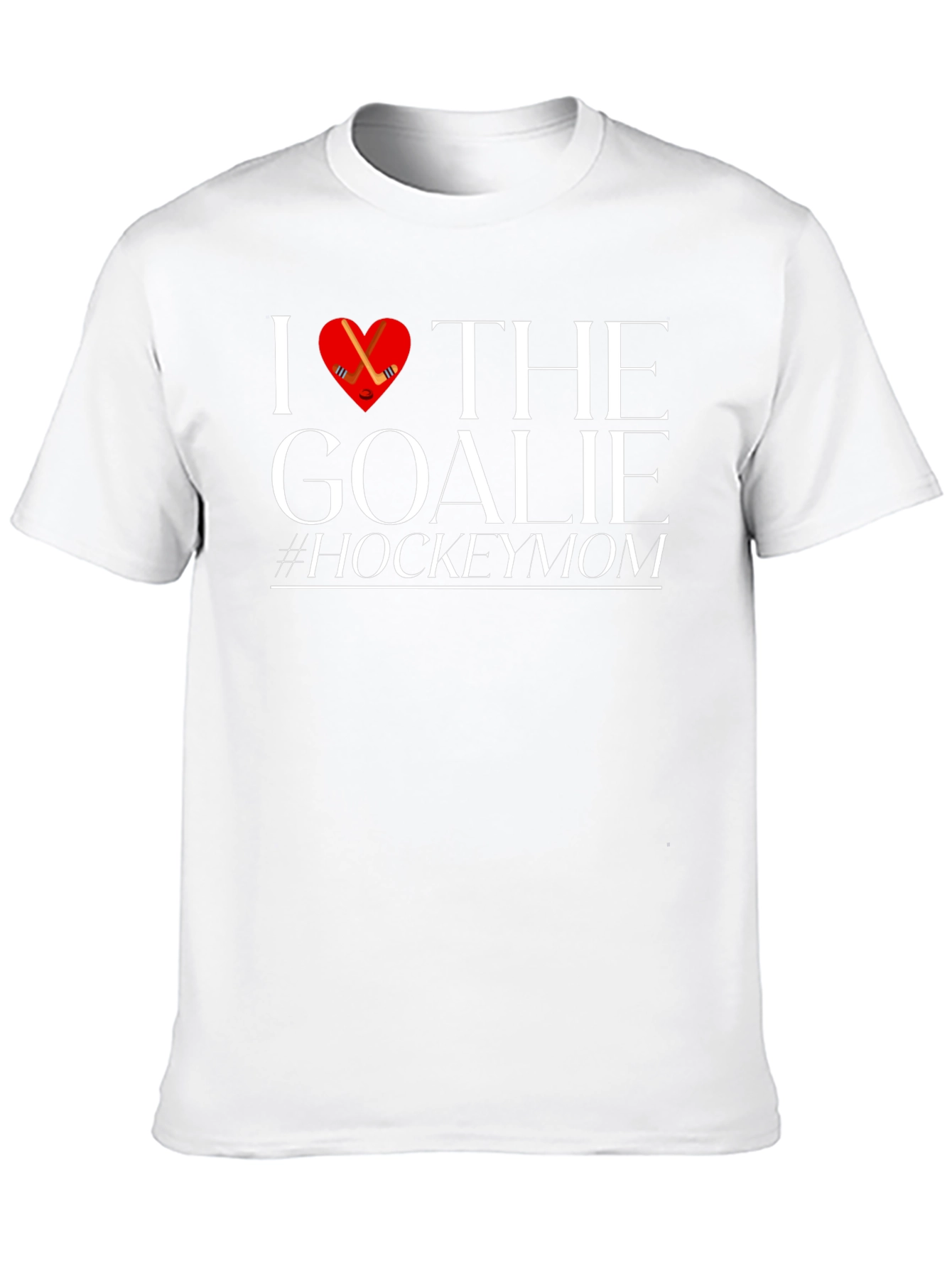 I Love the Goalie Hockey Mom Black T-Shirt