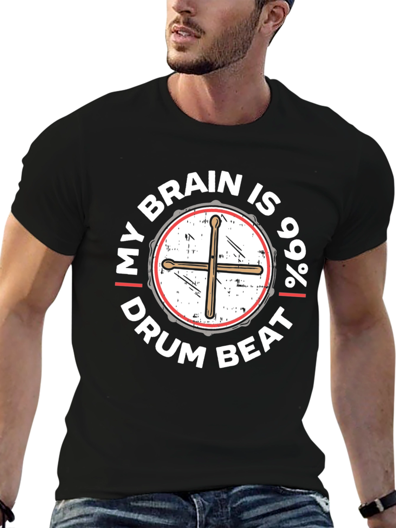 Drum Beat Brain T-Shirt - Musician Tee