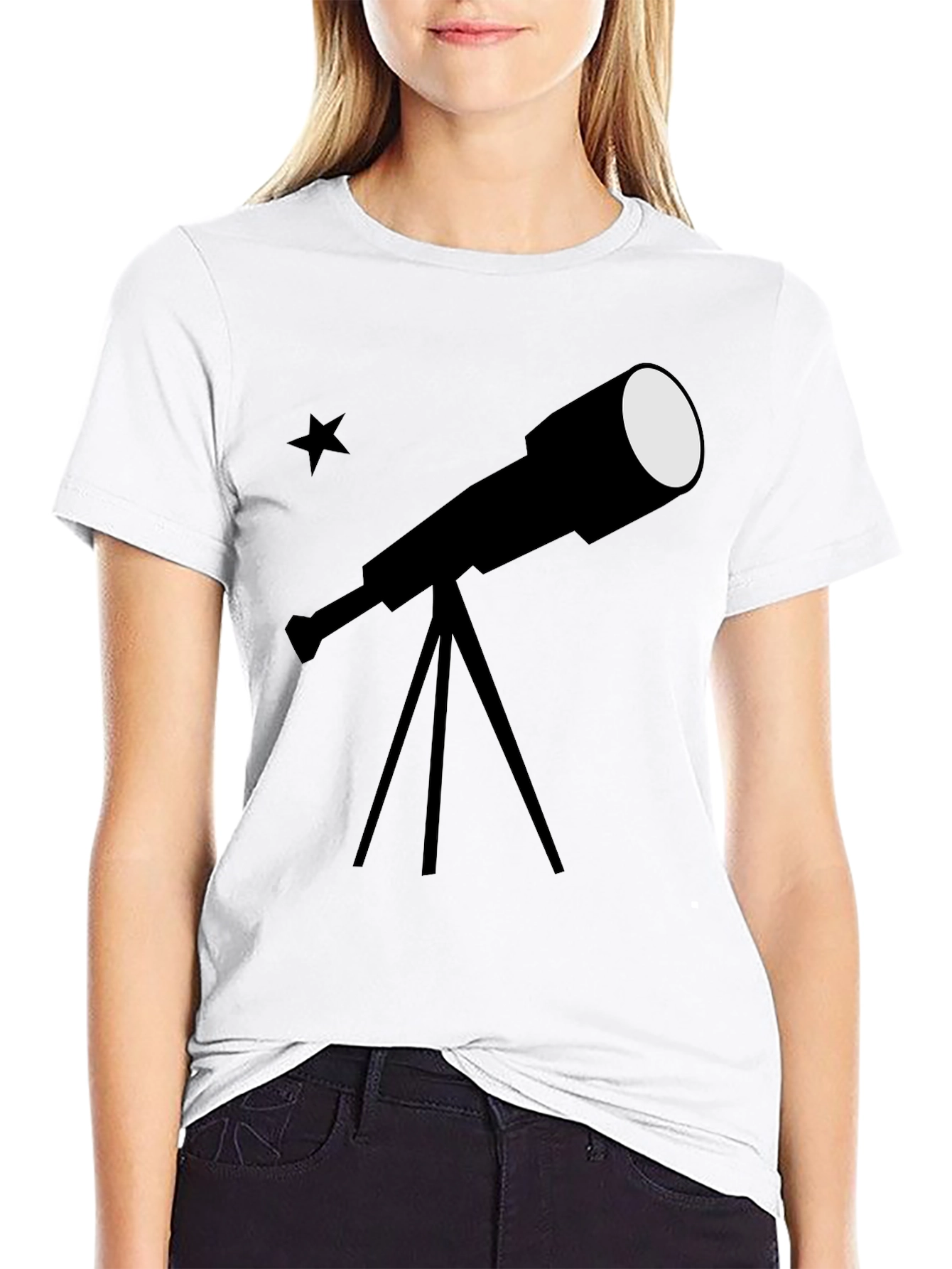 Telescope Graphic Black T-Shirt - Stargazer Tee