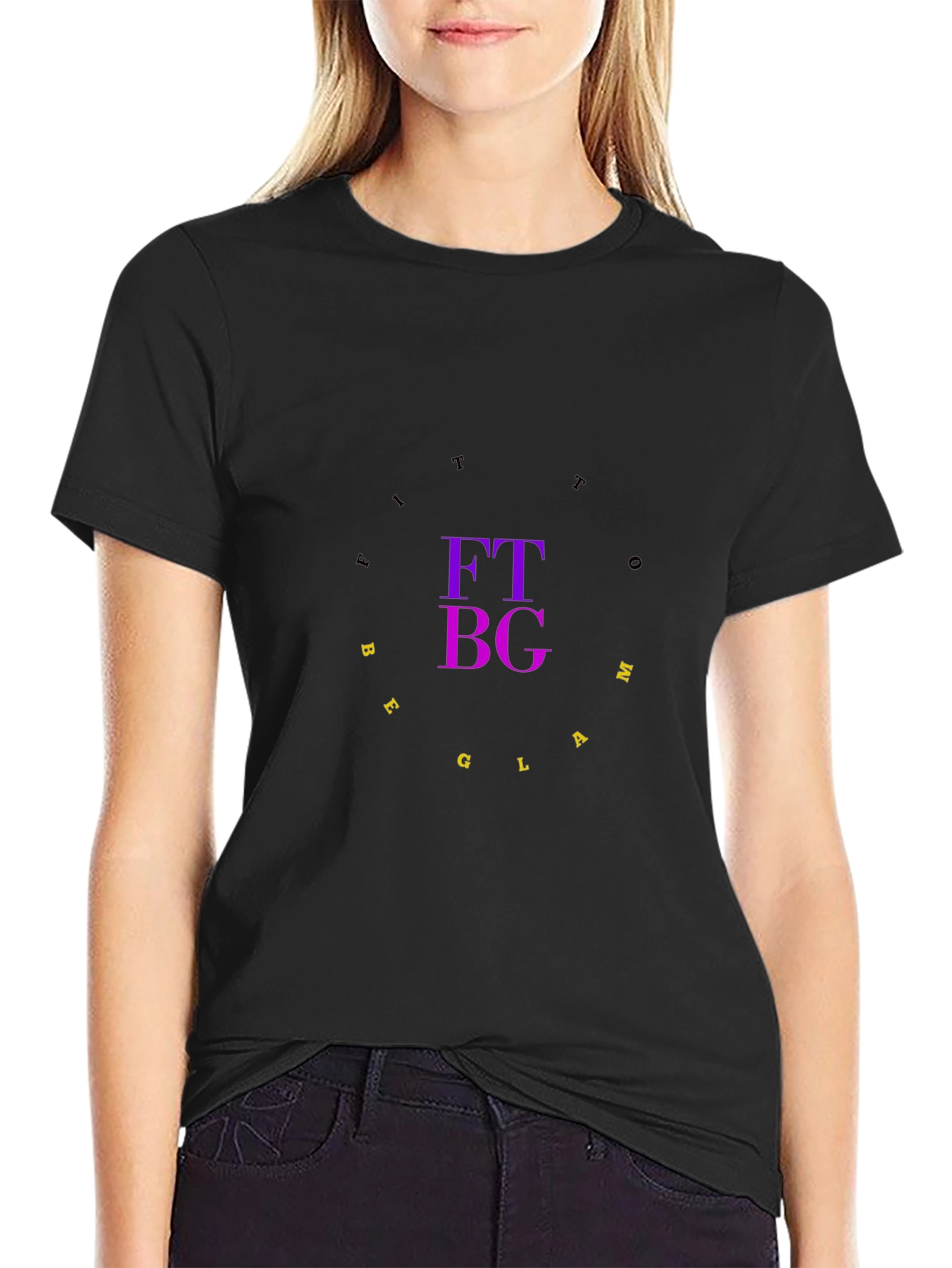 FTBG Glam T-Shirt - Stylish Black Tee