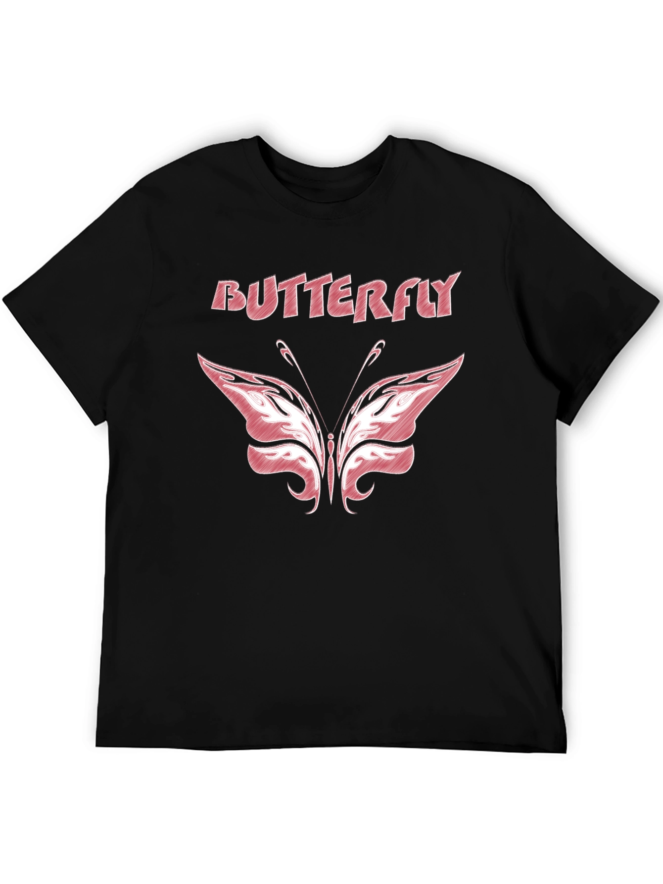 Butterfly Graphic Tee - Stylish Black T-Shirt