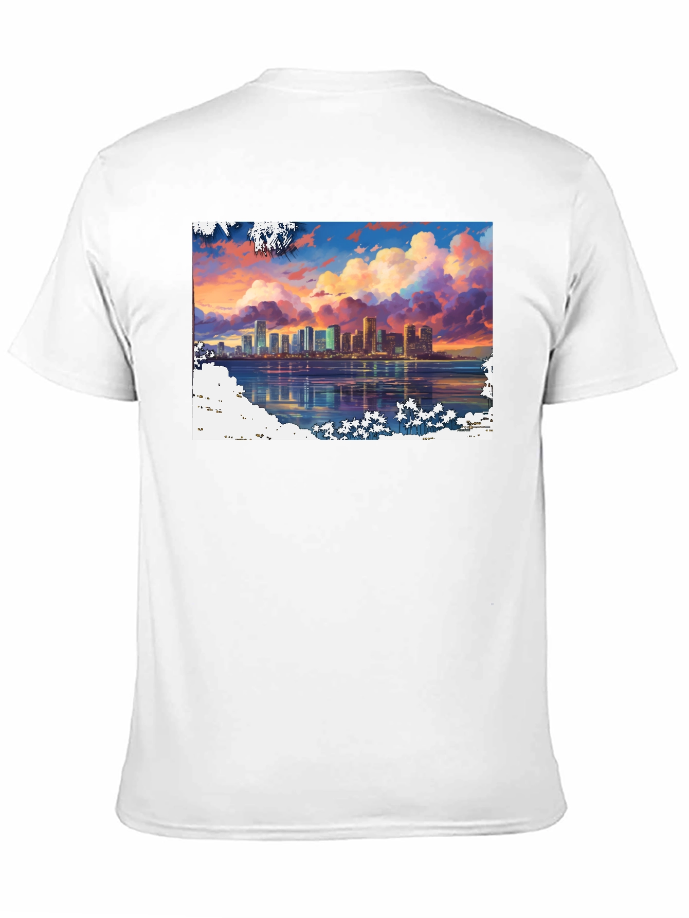 Cityscape Sunset Graphic Tee - Stylish Black T-Shirt