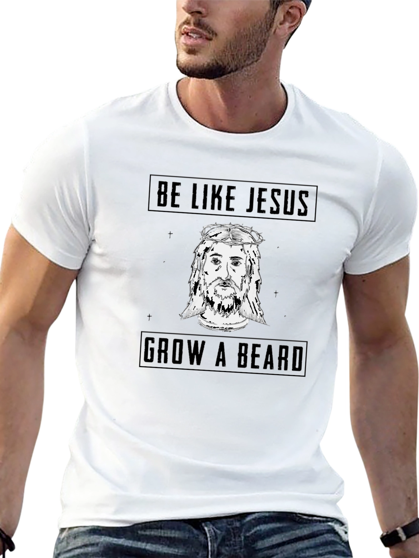 Be Like Jesus Grow a Beard Black T-Shirt