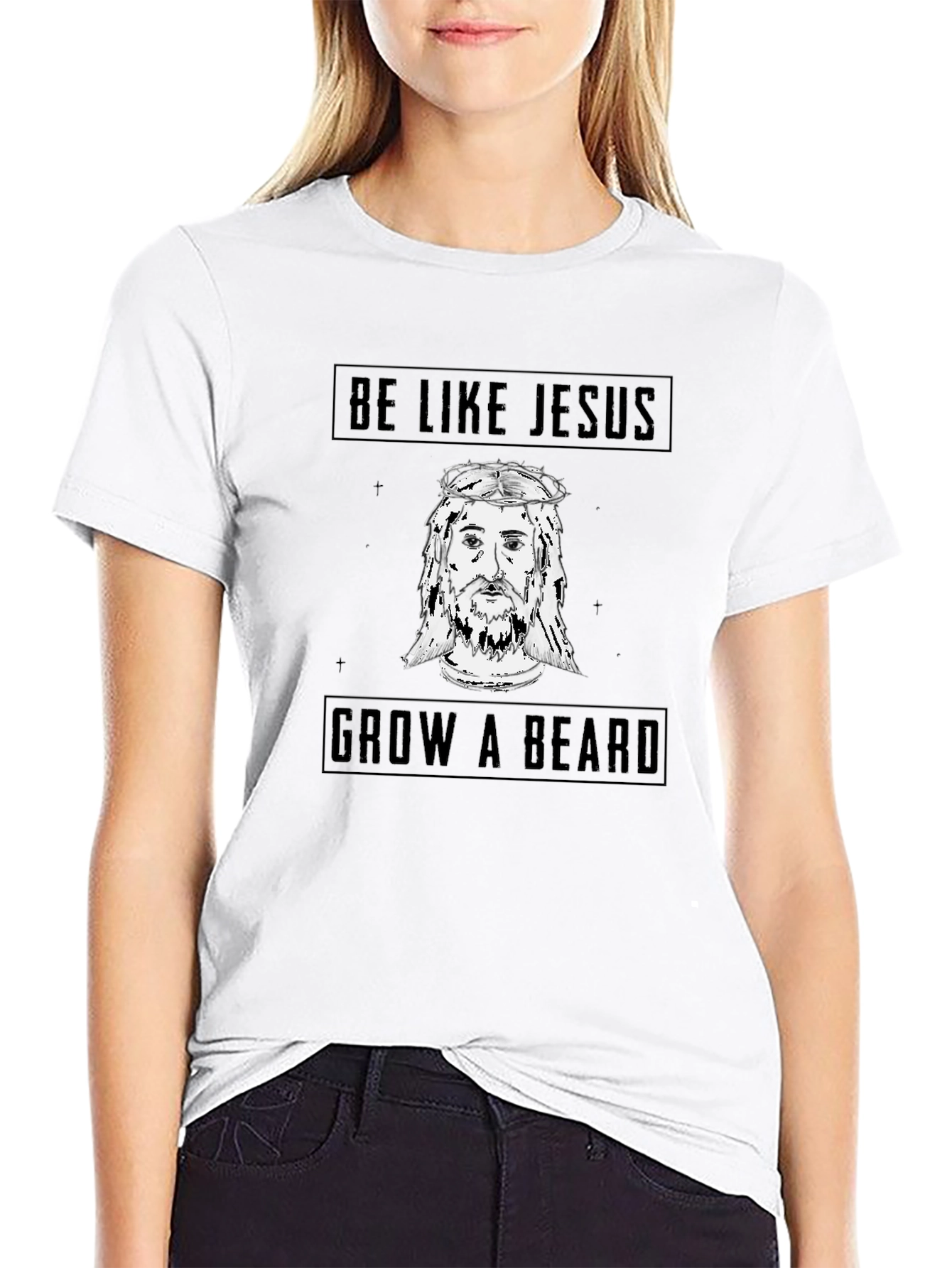 Be Like Jesus Grow a Beard Black T-Shirt