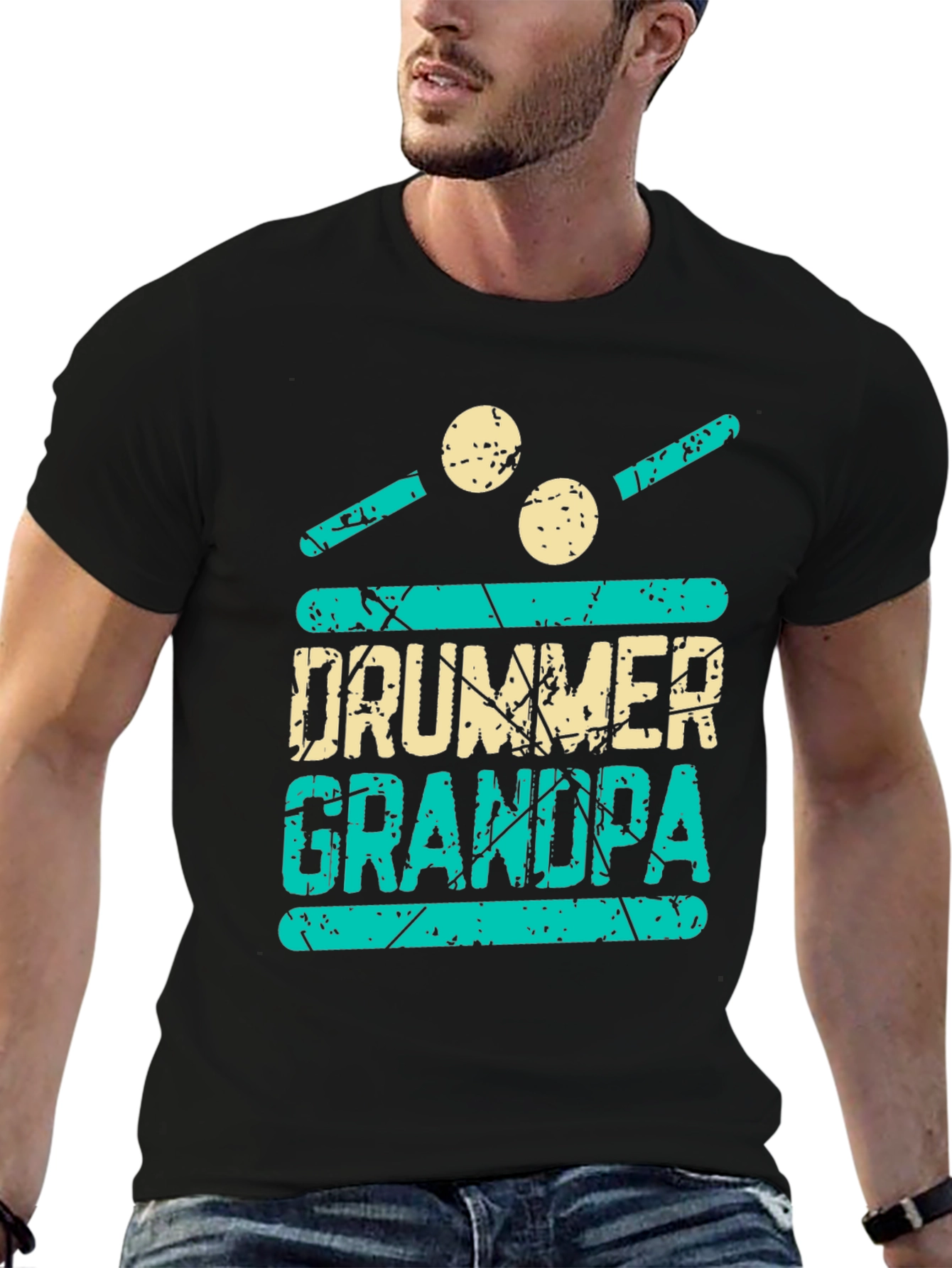 Drummer Grandpa Graphic Tee