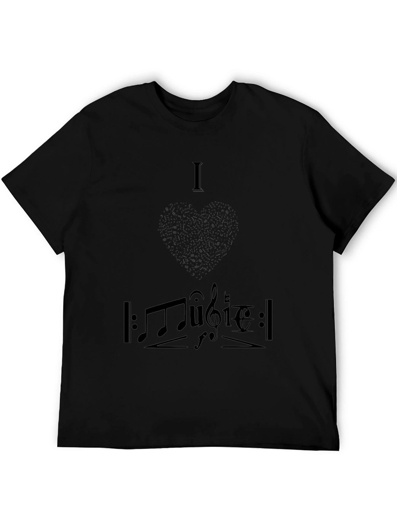 I Heart Music T-Shirt - Black Graphic Tee