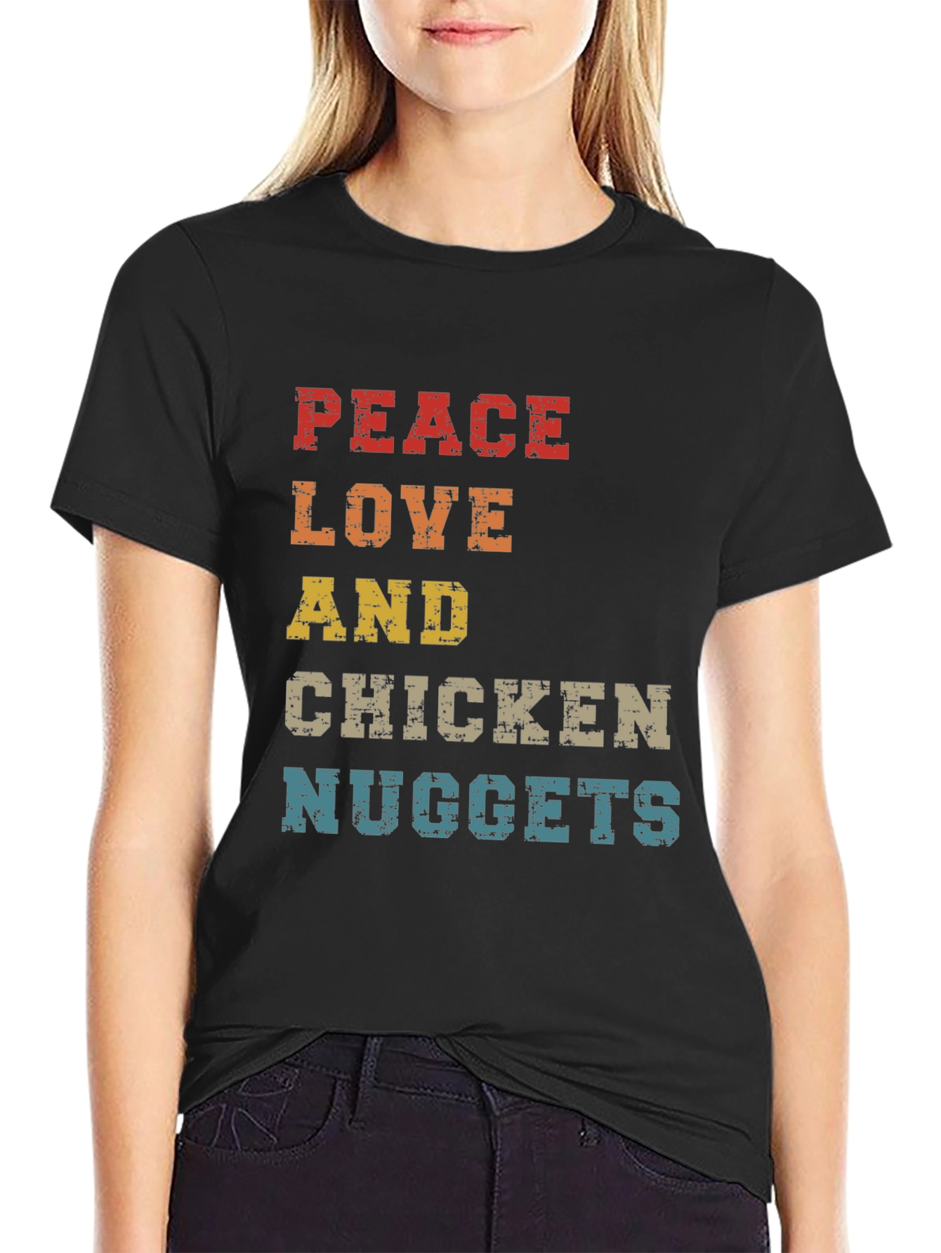 Peace Love & Chicken Nuggets Graphic Tee