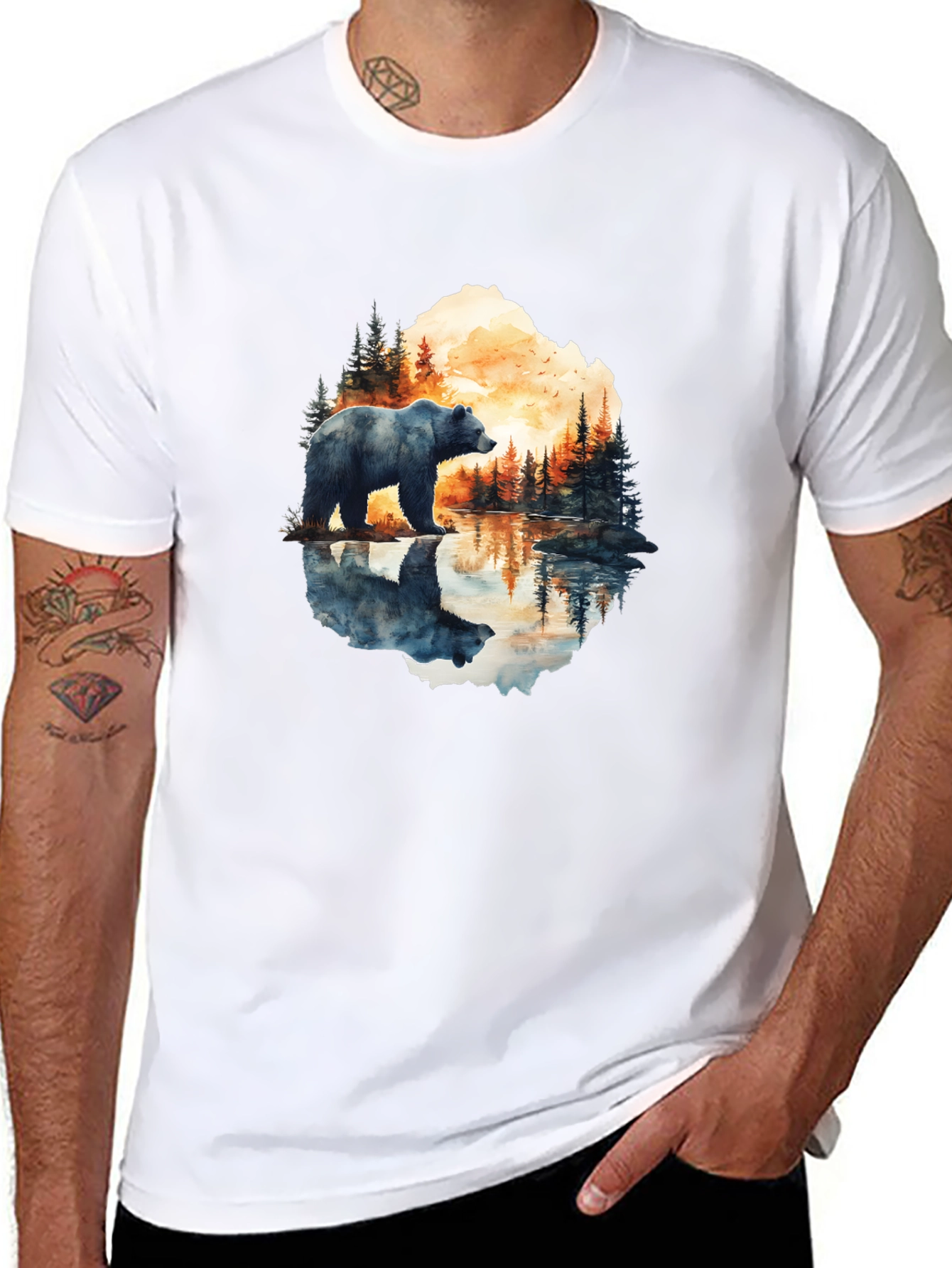 Bear Reflection Graphic Tee