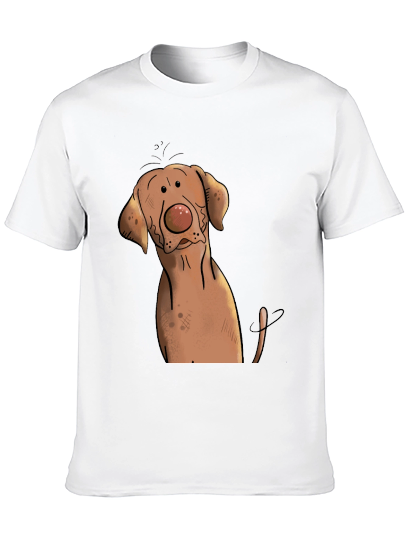 Funny Dog Graphic Tee - Black Cotton T-Shirt