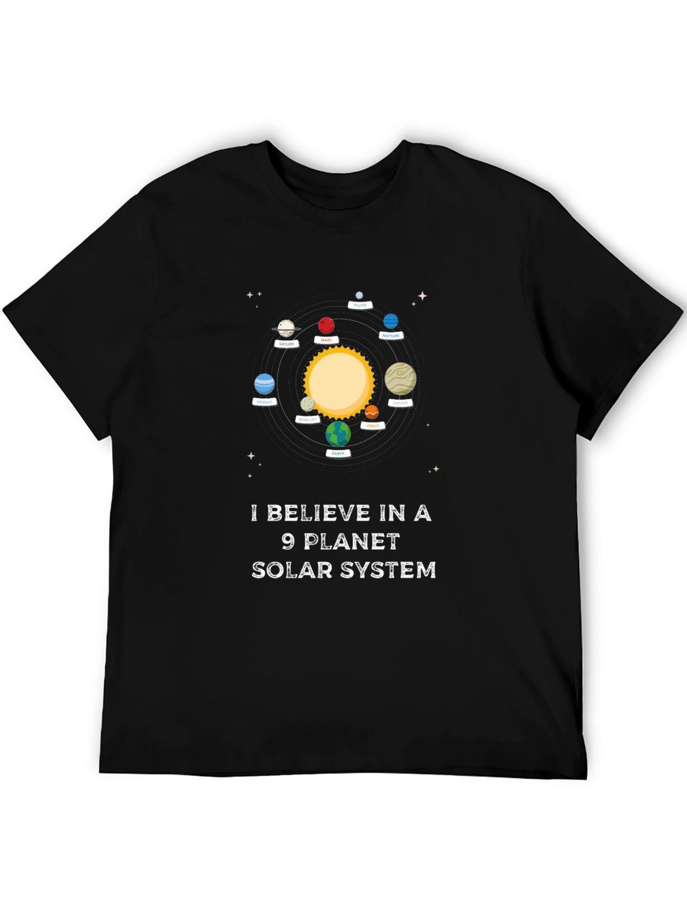 9 Planet Solar System Graphic Tee