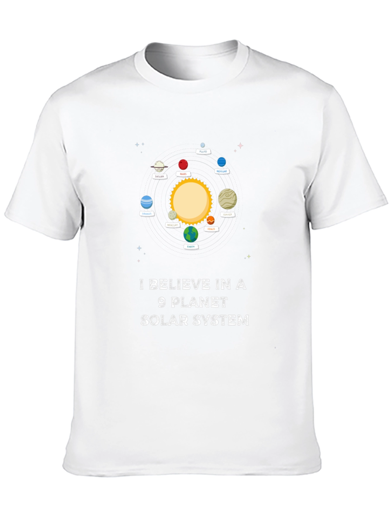 9 Planet Solar System Graphic Tee