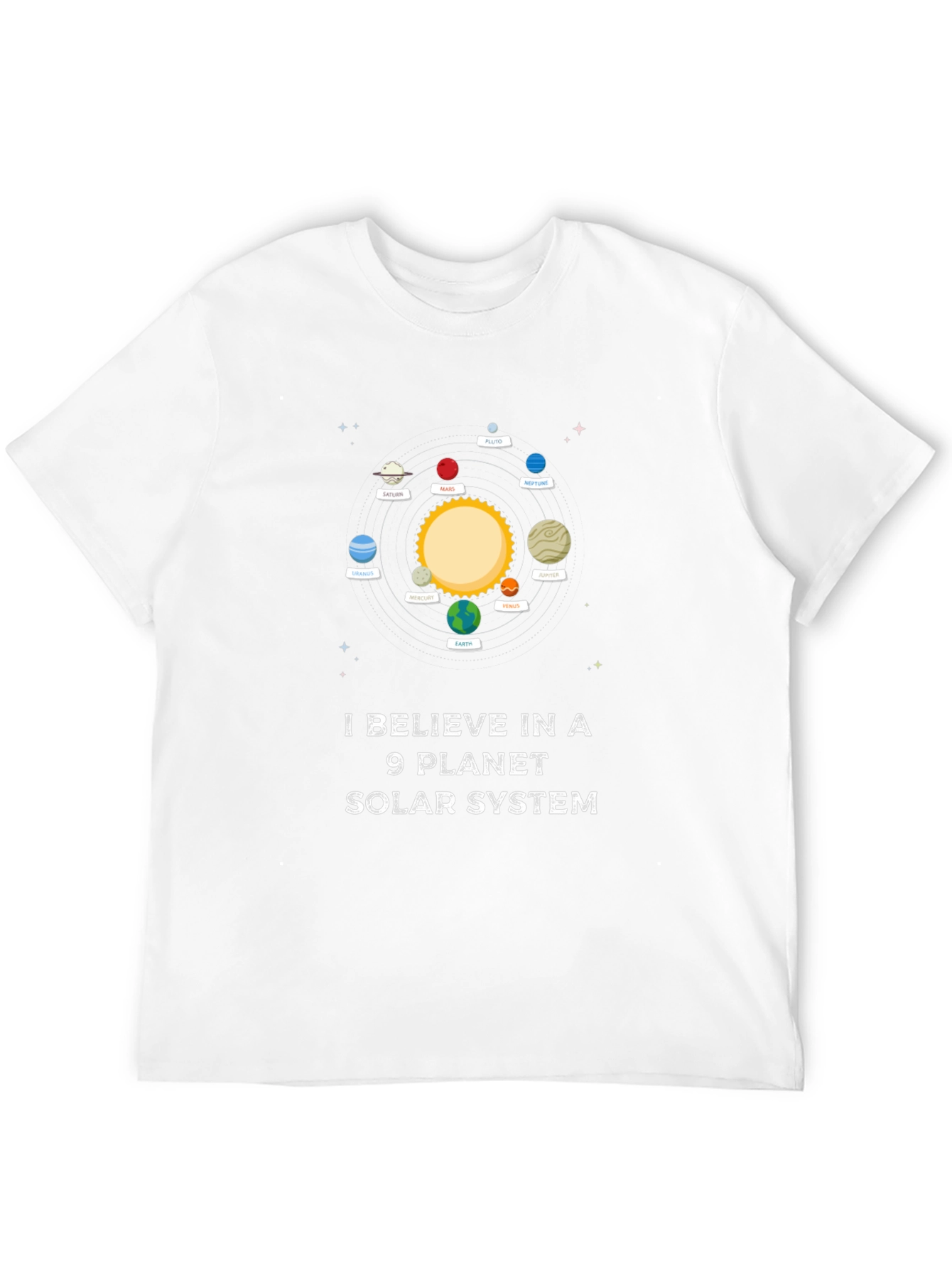 9 Planet Solar System Graphic Tee
