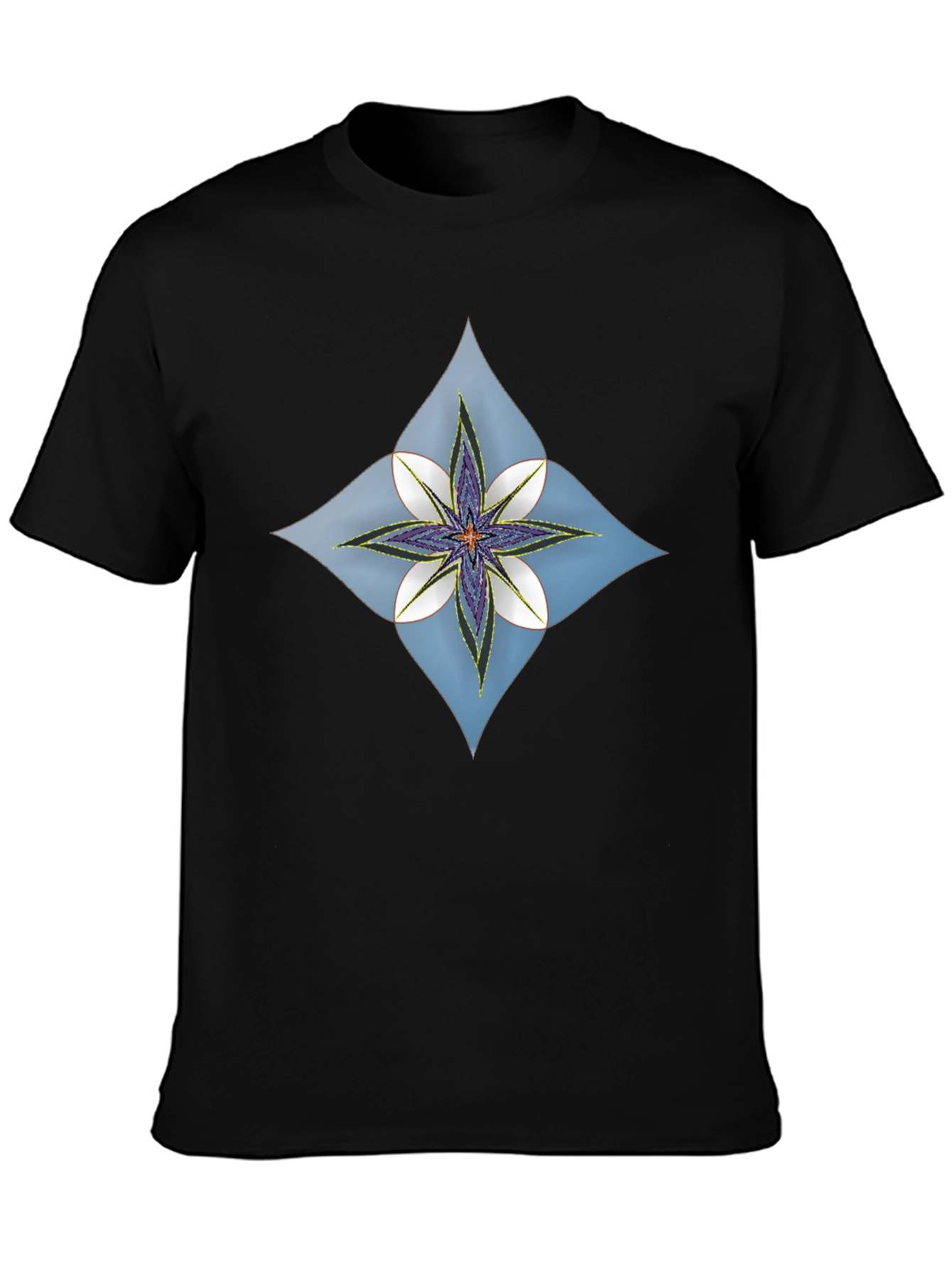 Floral Diamond Black T-Shirt