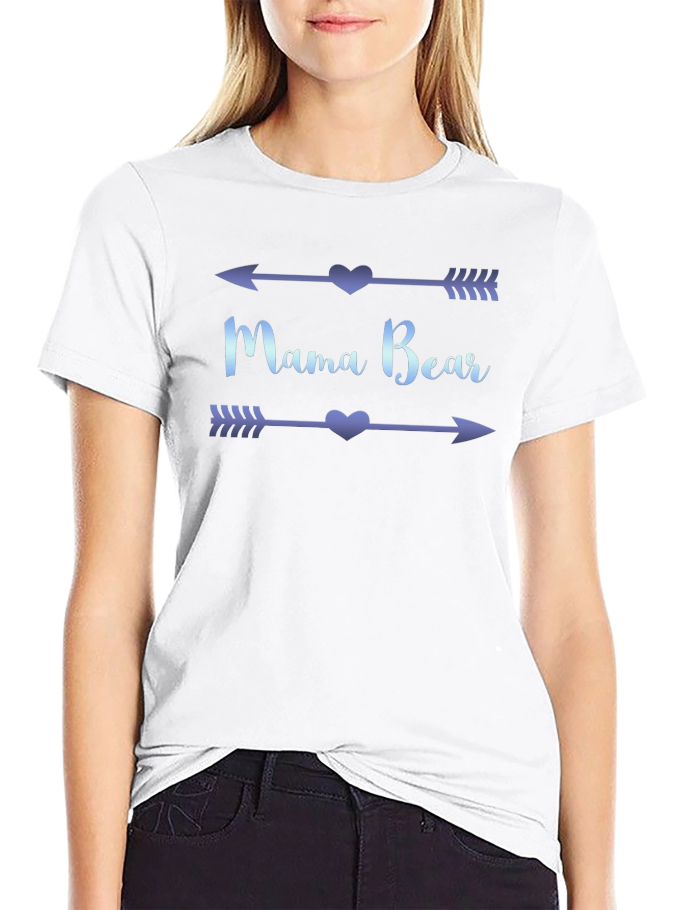Mama Bear Arrow Heart T-Shirt - Black