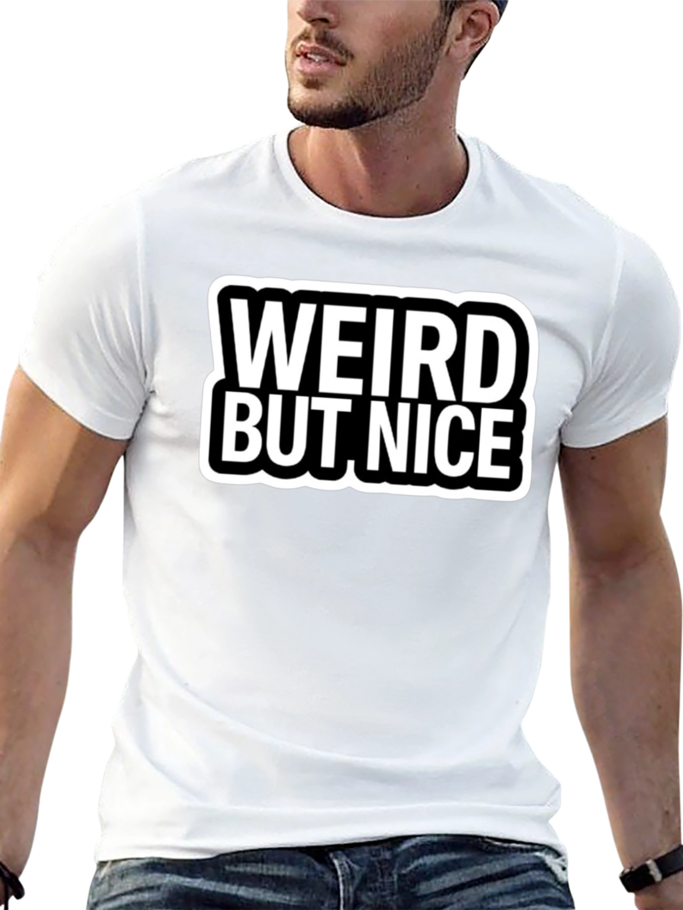 Weird But Nice Black Graphic Tee