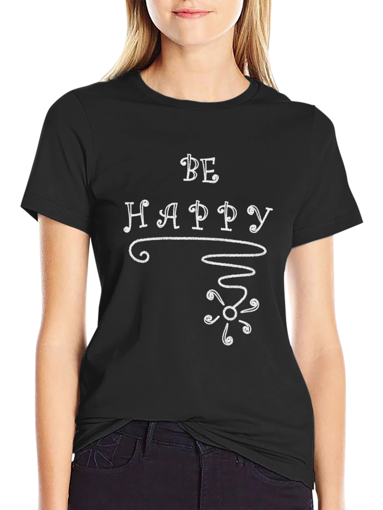 Be Happy T-Shirt - Graphic Print Tee