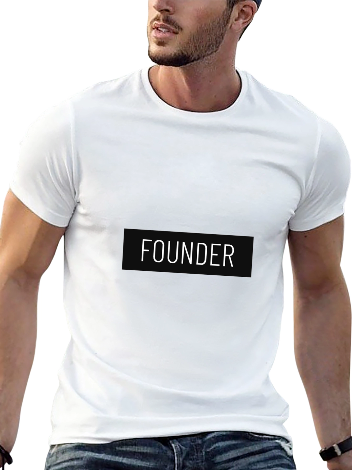 Founder Black Cotton T-Shirt - Casual Wear