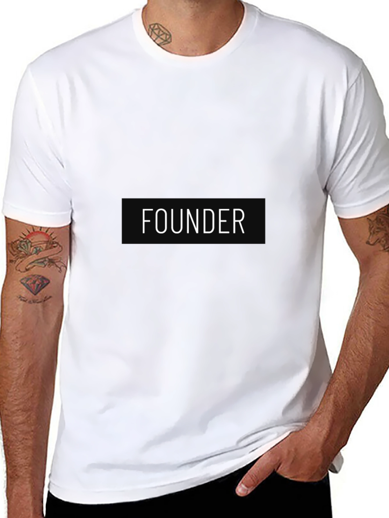 Founder Black Cotton T-Shirt - Casual Wear