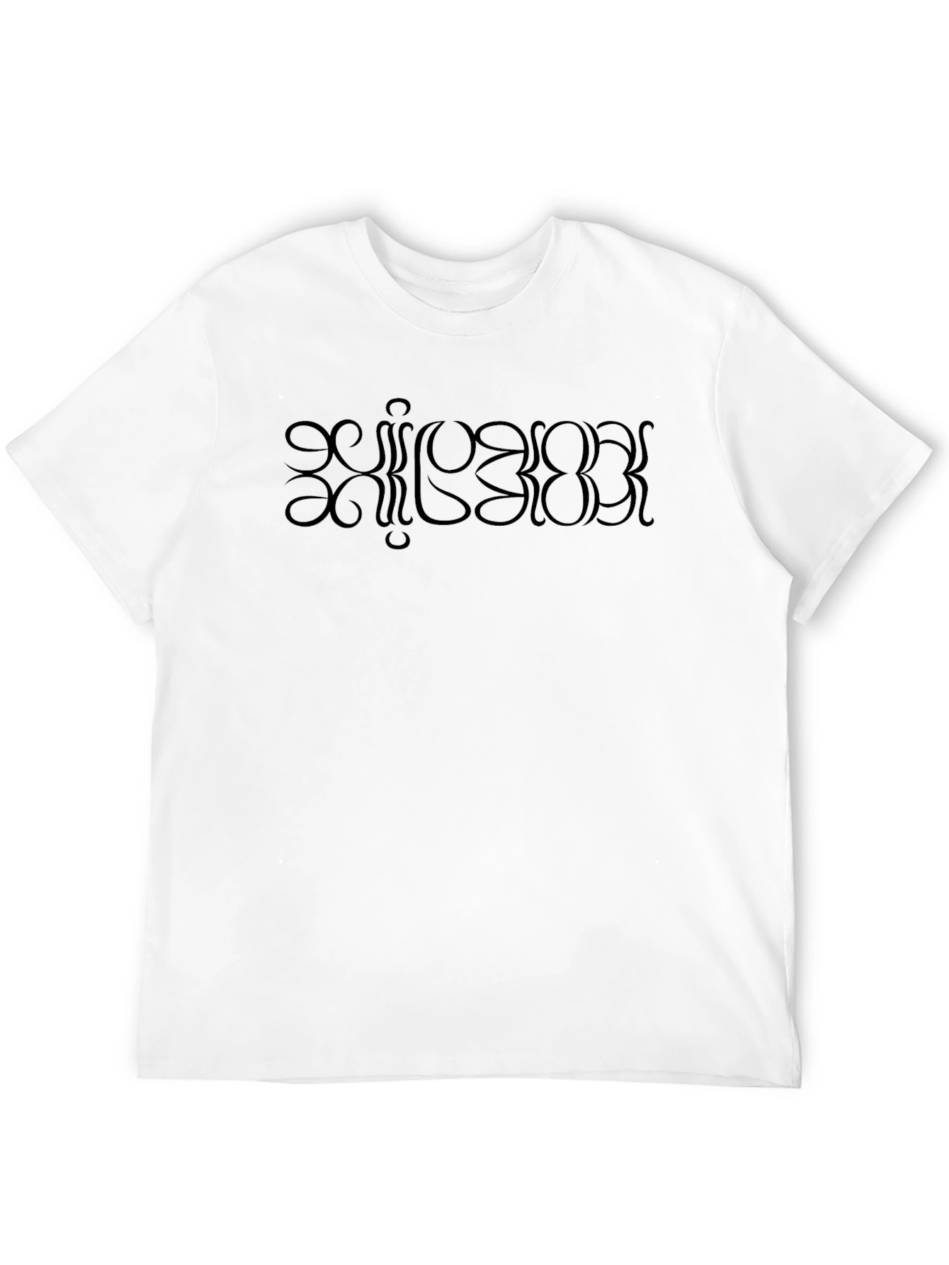 Mens Black Graphic Tee - Mystical Text Print
