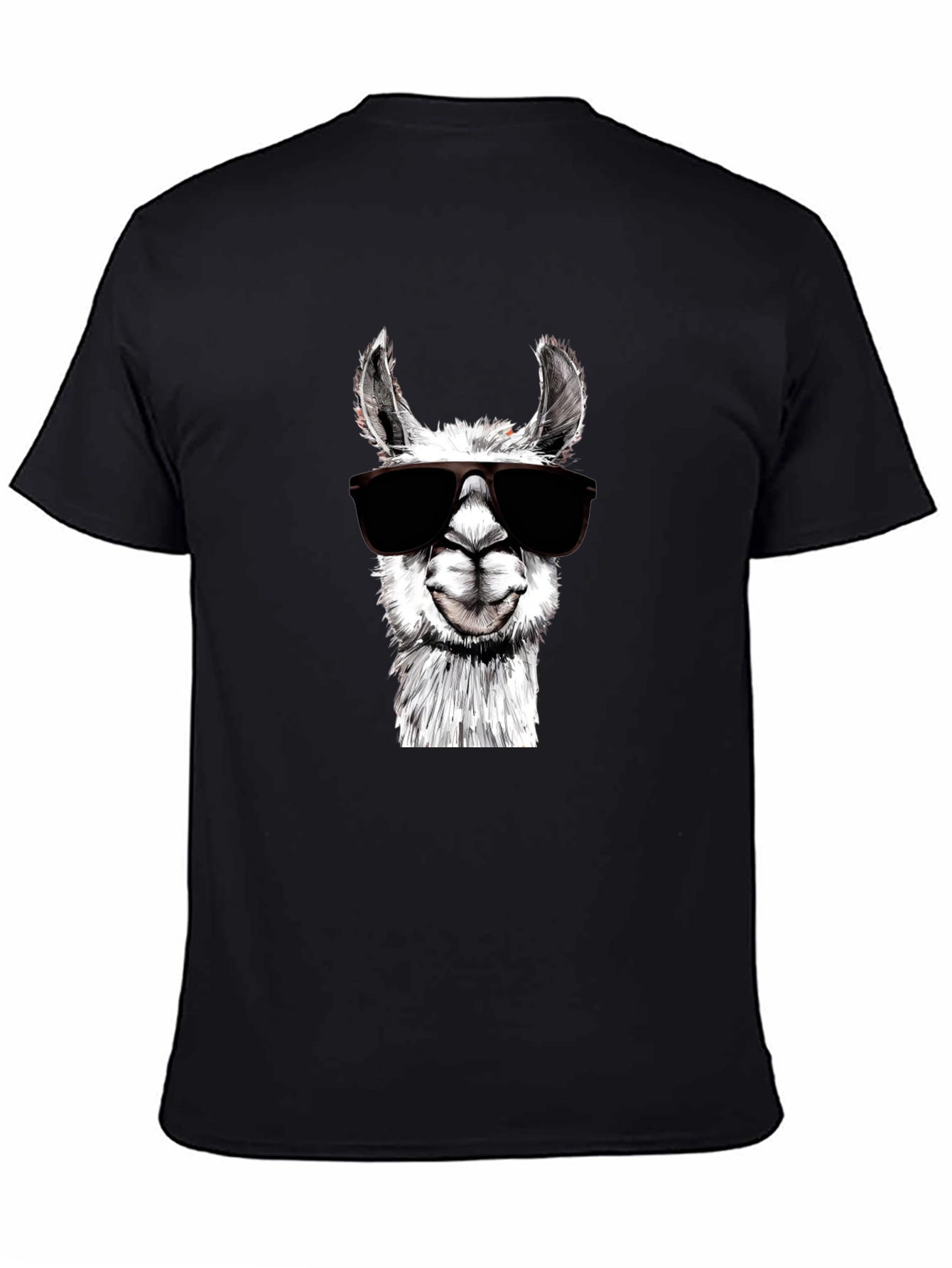 Cool Llama Graphic Tee - Black Cotton Shirt