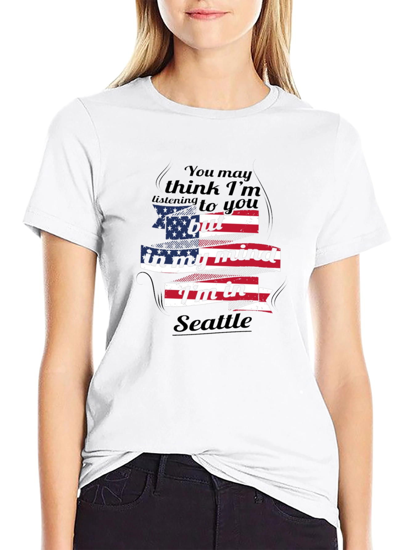 Seattle Mind USA Flag Graphic T-Shirt