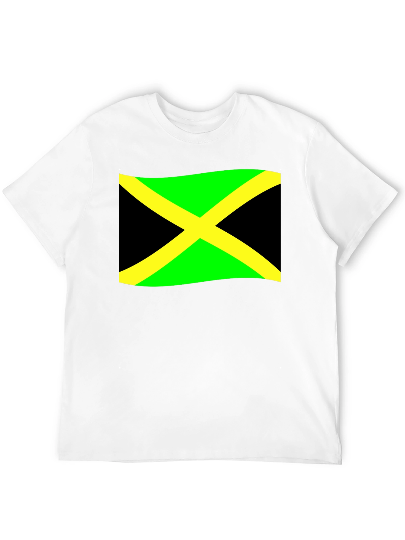 Jamaica Flag T-Shirt - Black Cotton Tee