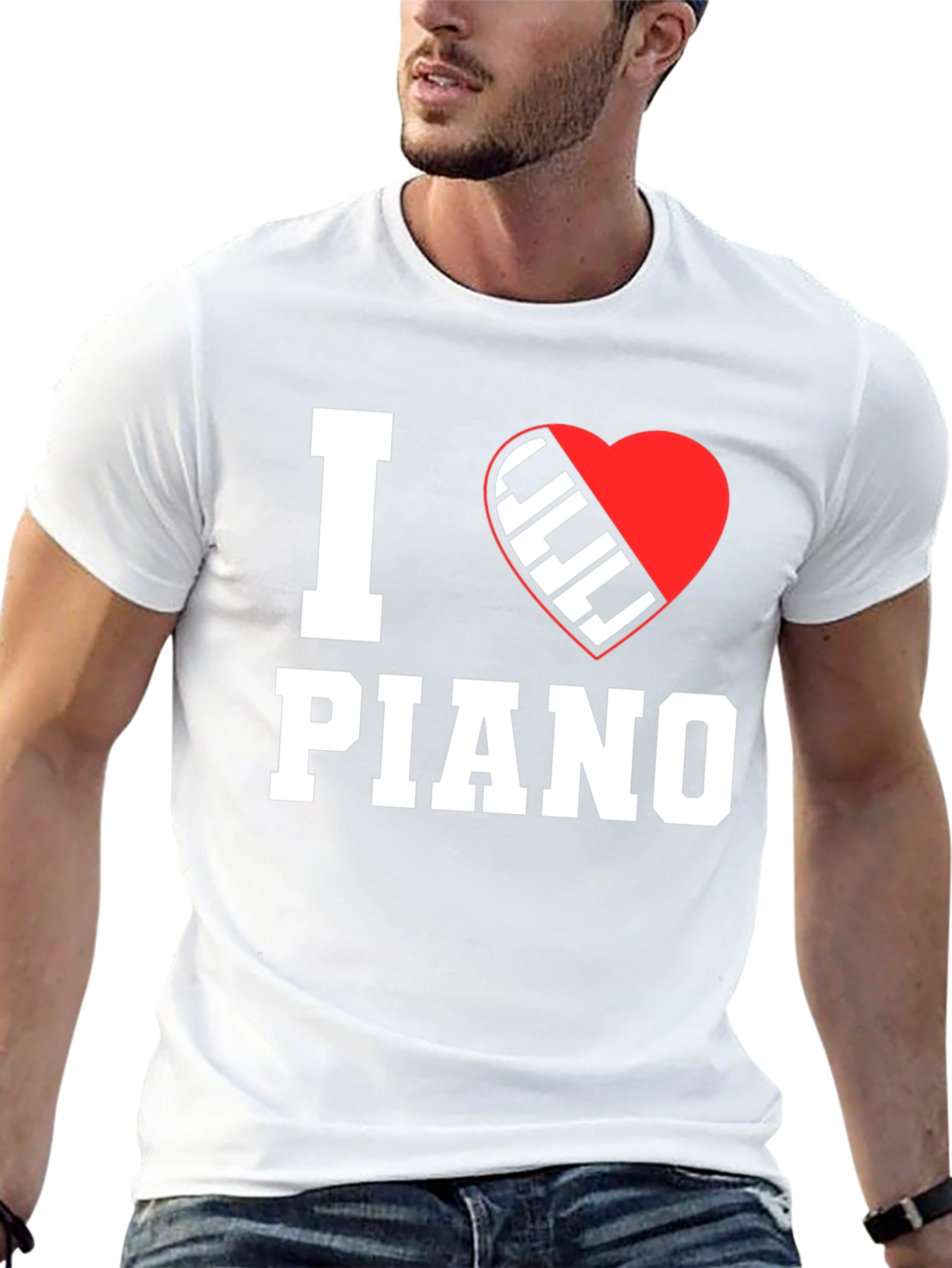 I Heart Piano Graphic Tee - Music Lover Shirt
