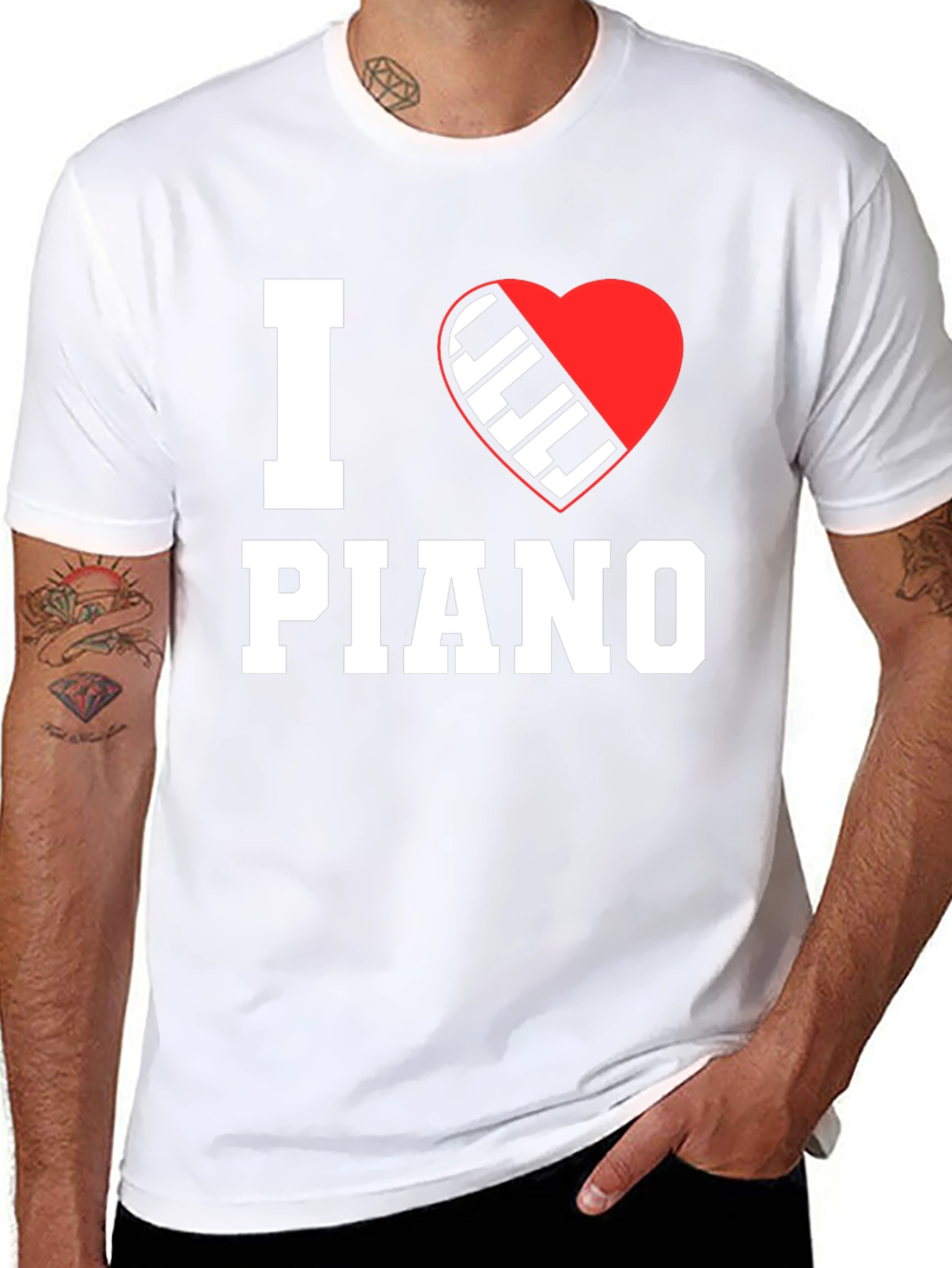 I Heart Piano Graphic Tee - Music Lover Shirt