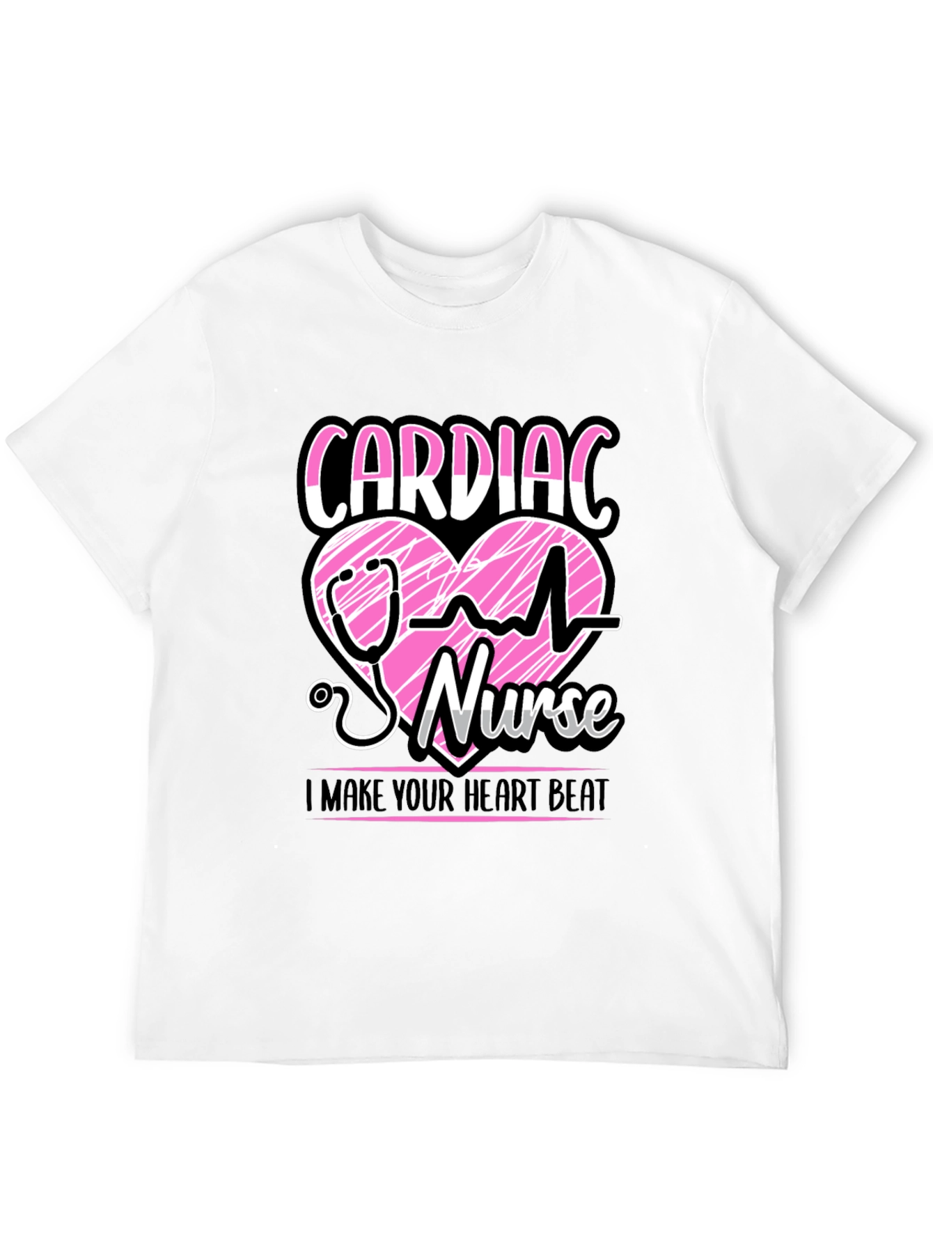 Cardiac Nurse T-Shirt - Heartbeat Design
