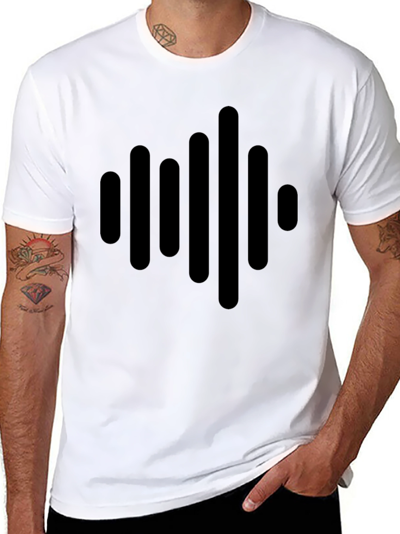 Modern Black Sound Wave Graphic Tee