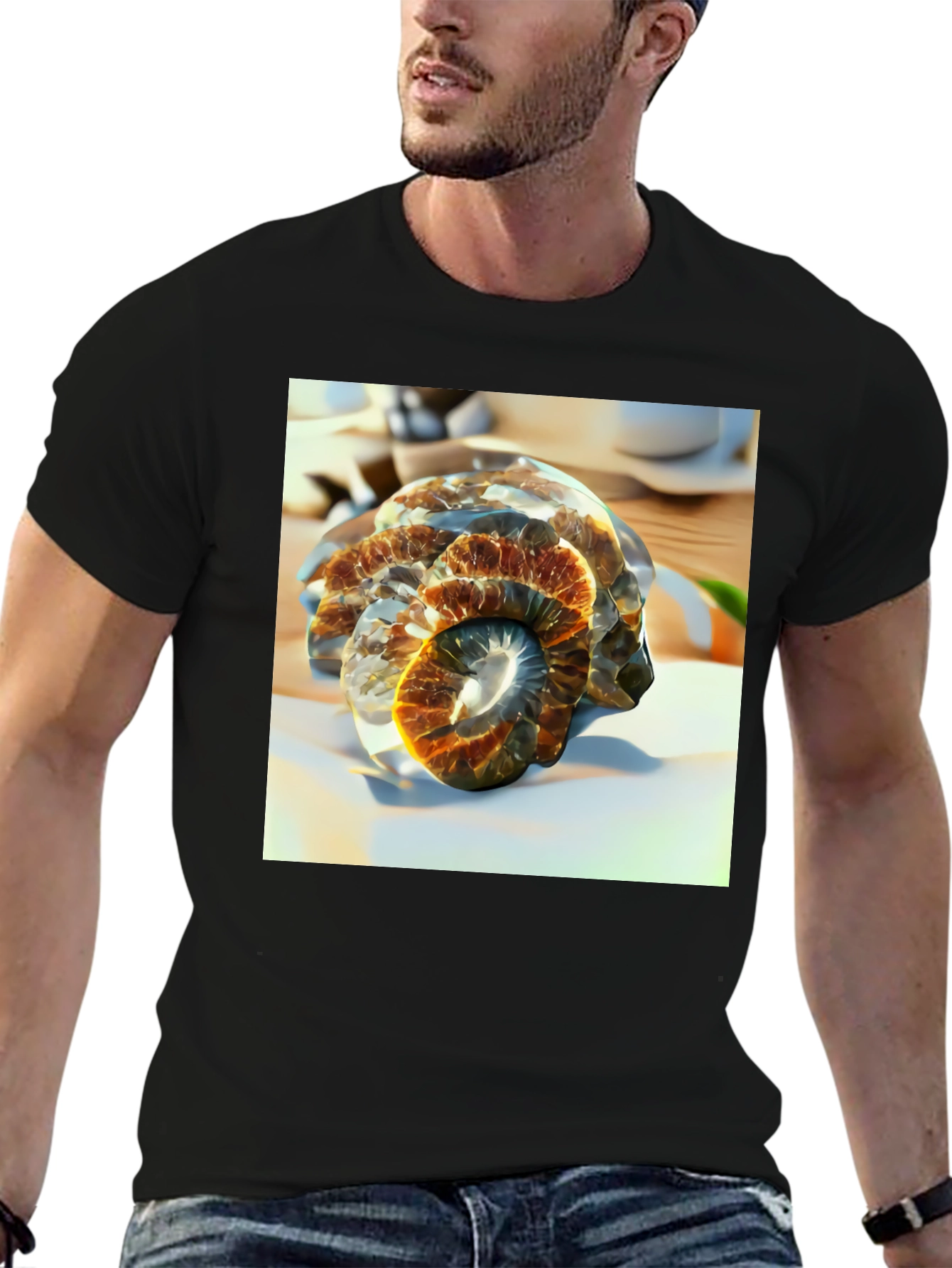 Spiral Fossil Graphic Tee - Unique Design Soft Cotton