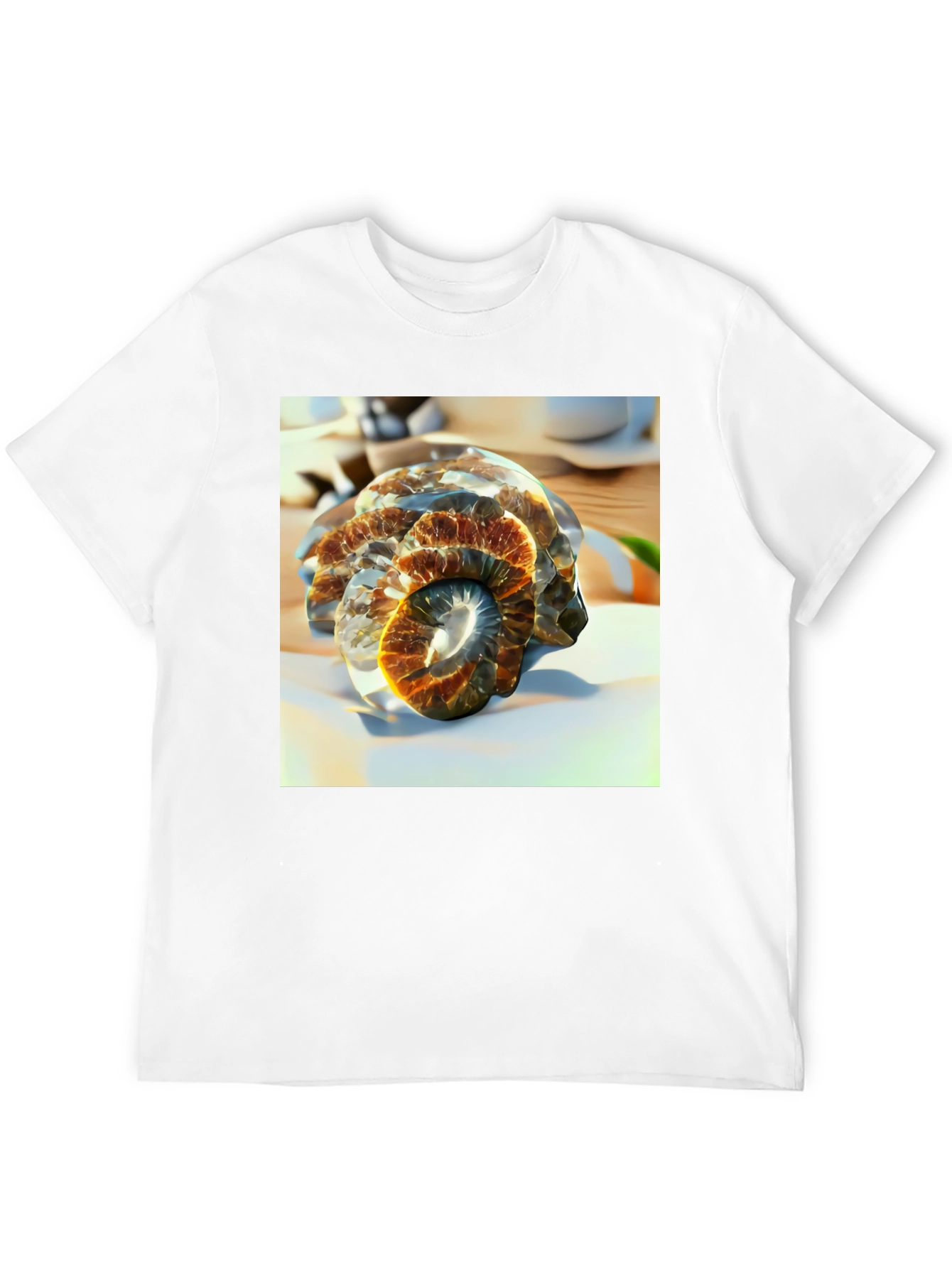 Spiral Fossil Graphic Tee - Unique Design Soft Cotton