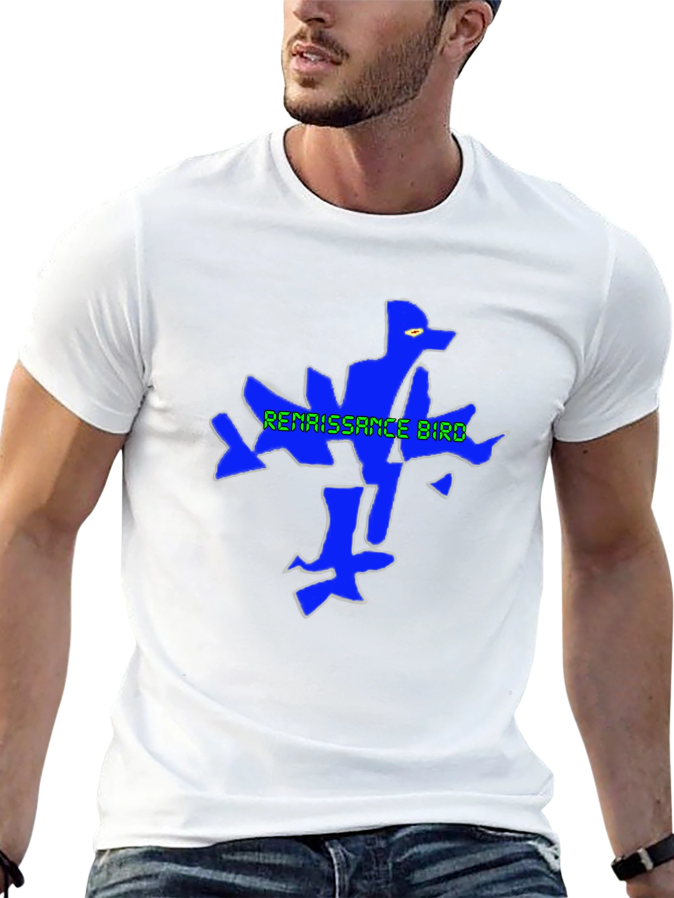 Renaissance Bird Graphic Tee - Stylish Mens Black T-Shirt