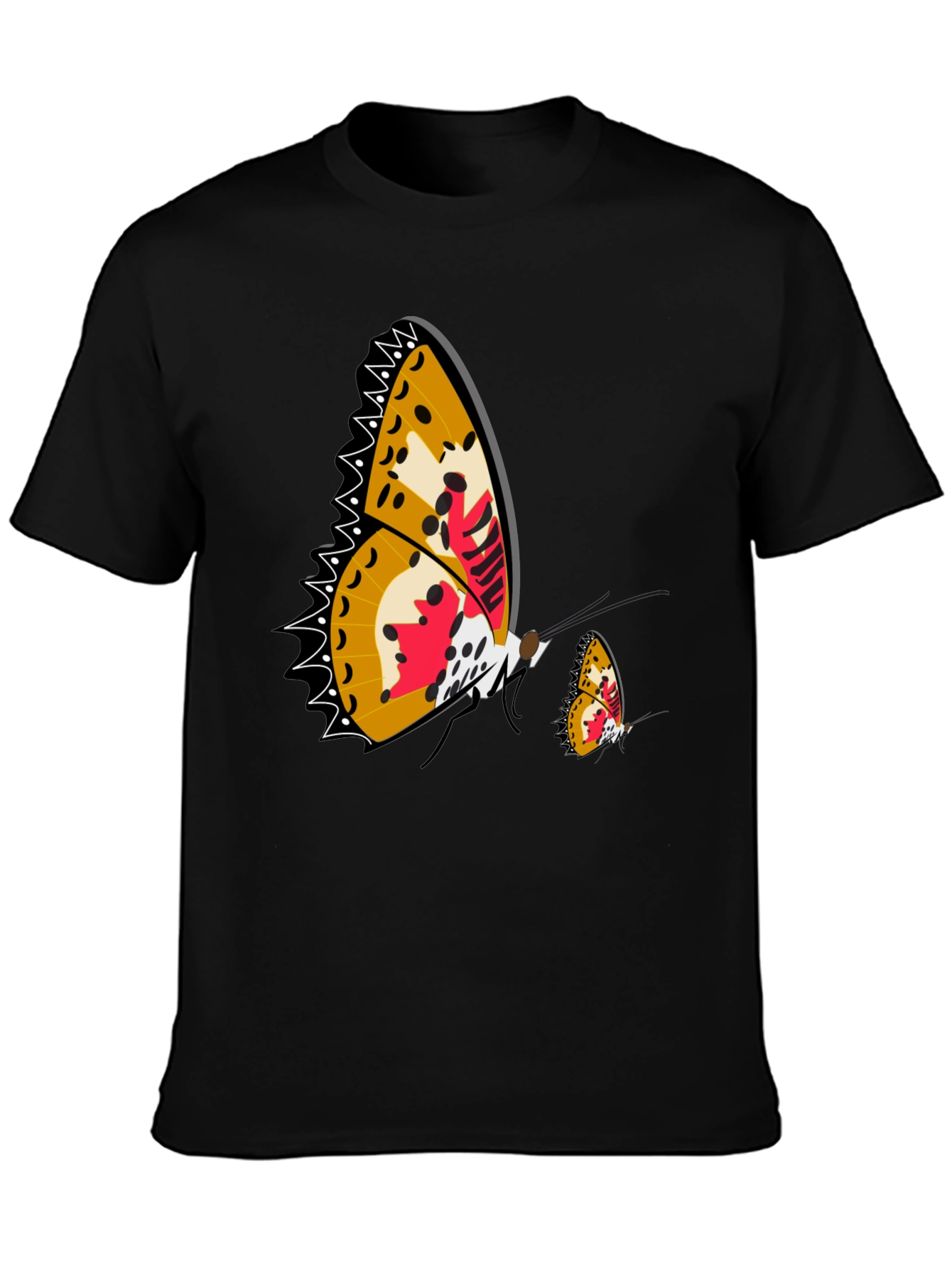 Butterfly Graphic Print Black T-Shirt