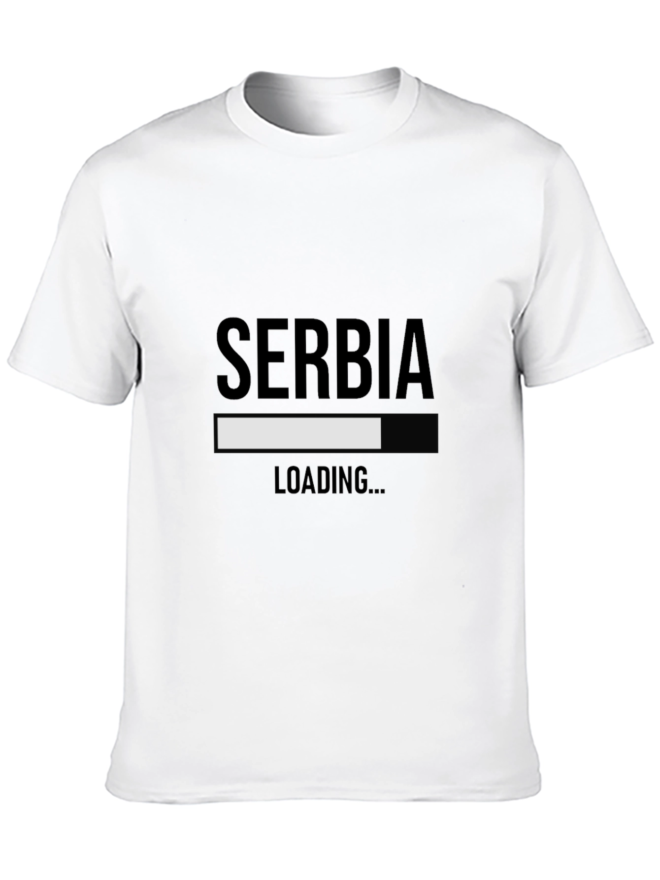 Serbia Loading Funny Graphic Tee - Black Cotton T-Shirt