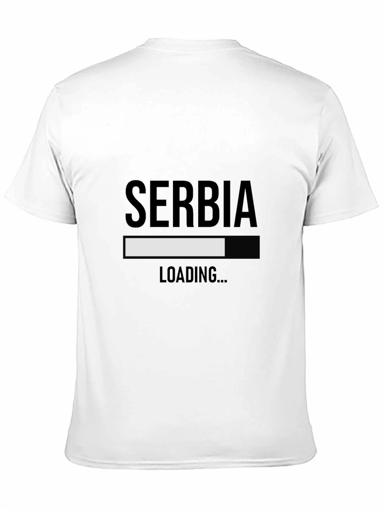 Serbia Loading Funny Graphic Tee - Black Cotton T-Shirt