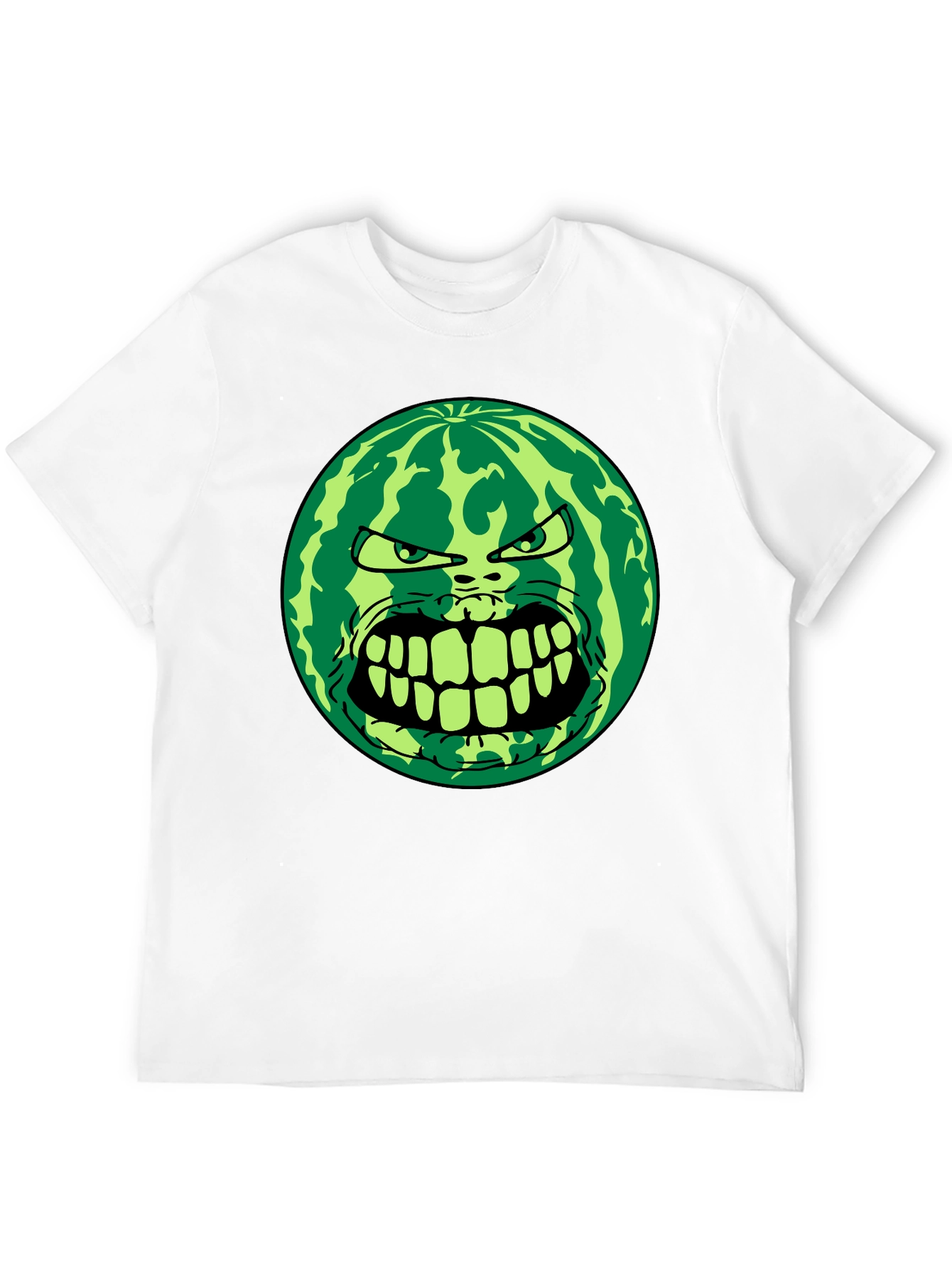 Angry Watermelon Graphic Tee - Black Cotton Blend