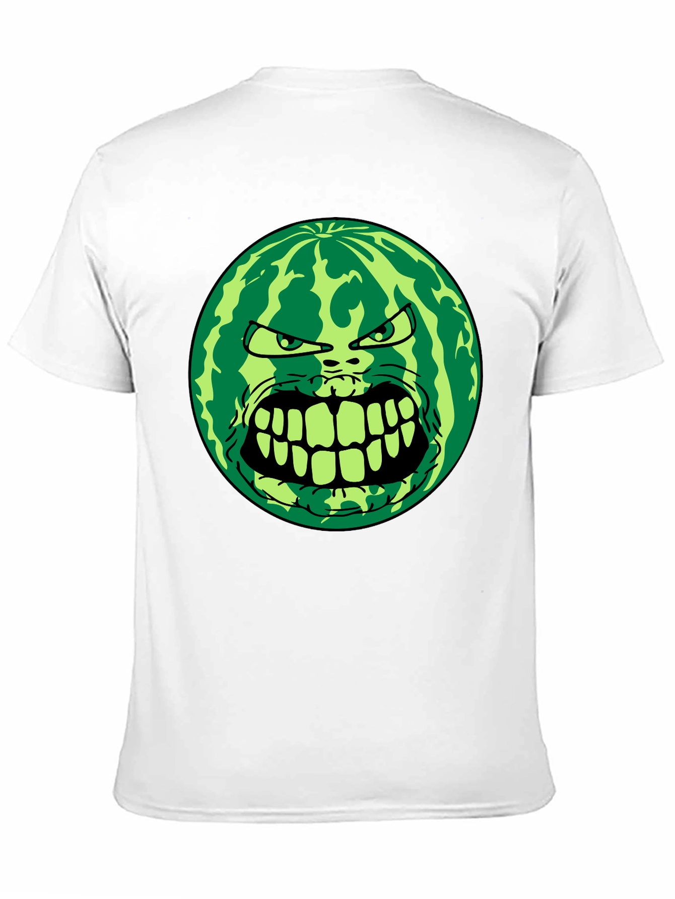 Angry Watermelon Graphic Tee - Black Cotton Blend