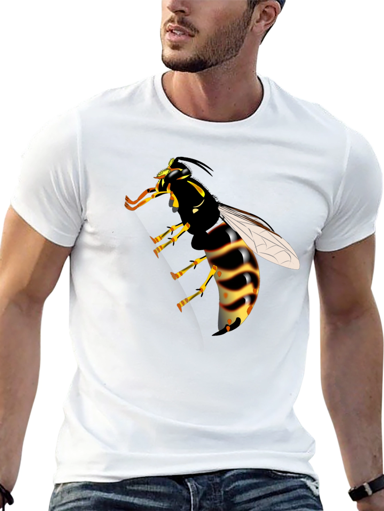 Wasp Graphic Print Black T-Shirt