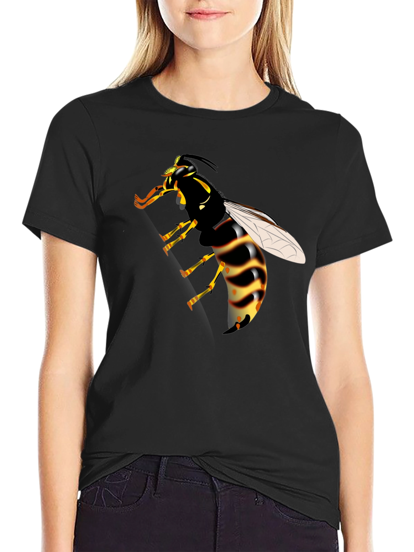 Wasp Graphic Print Black T-Shirt