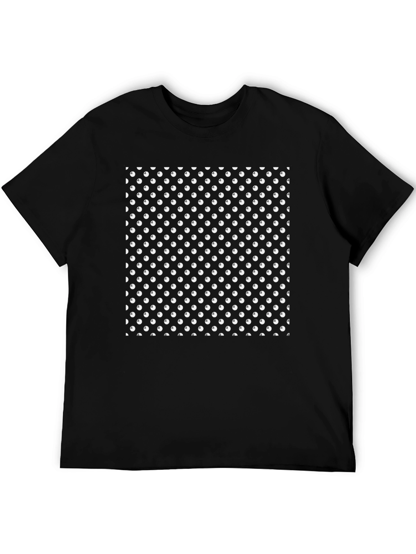 Patterned Black Crew Neck Short Sleeve T-Shirt