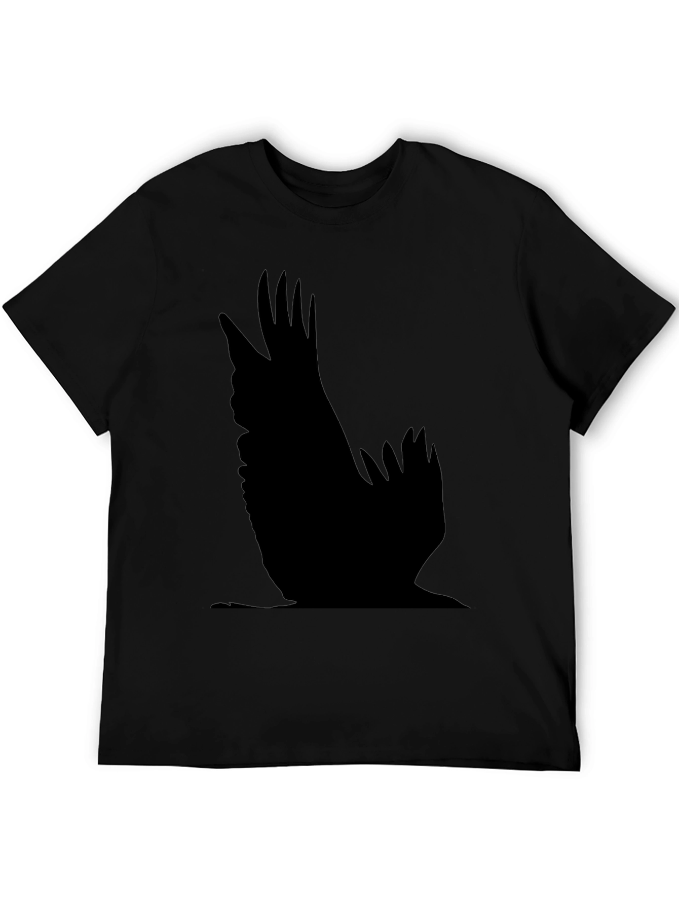 Raven Wing Print Black T-Shirt