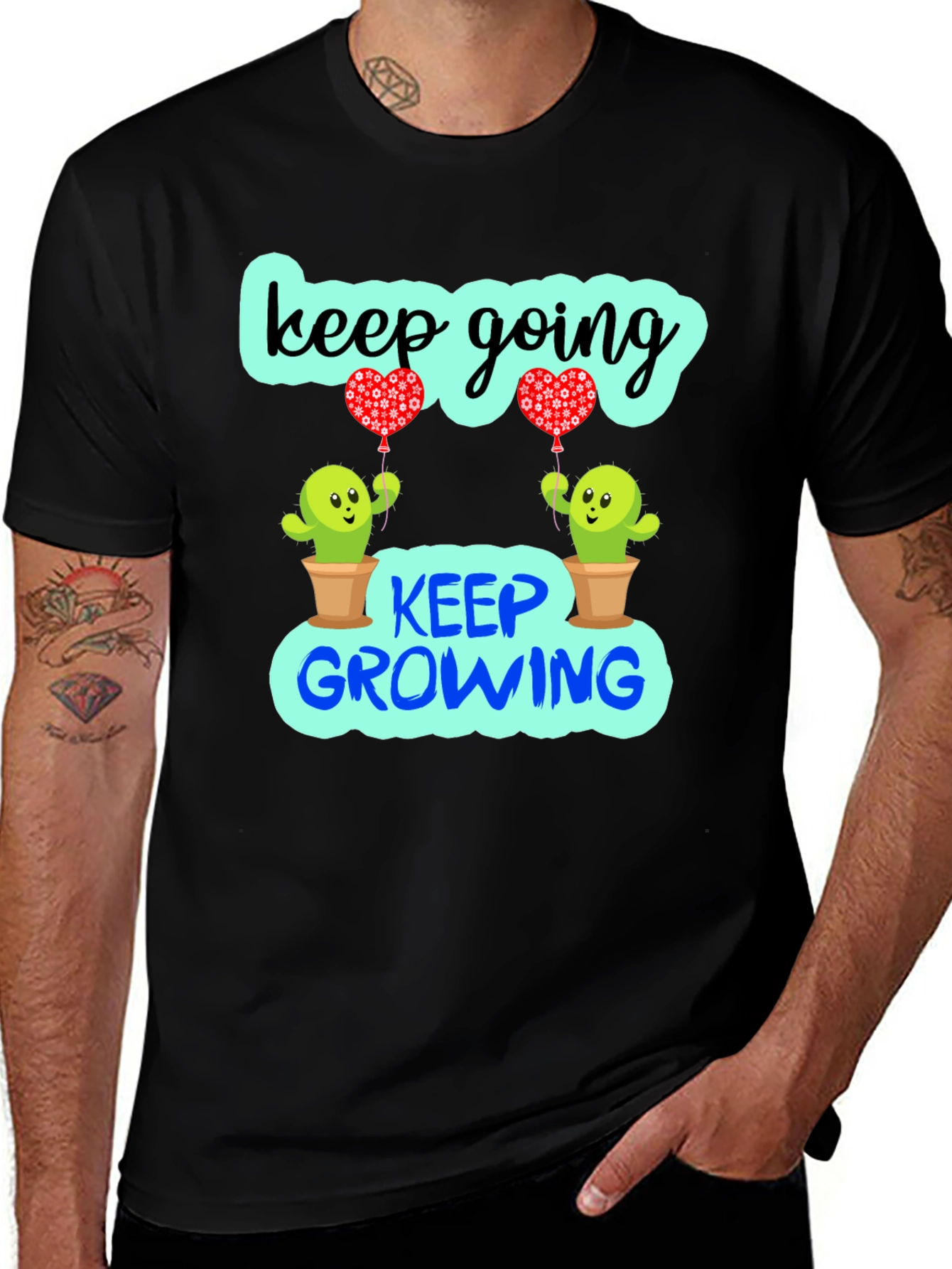 Keep Going Growing Cactus Graphic T-Shirt