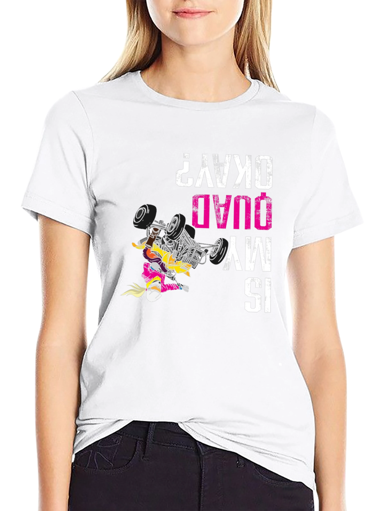 Funny ATV Quad Bike T-Shirt Is My Quad Okay?
